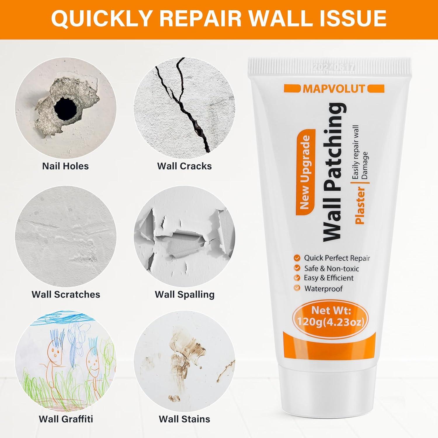 Kit de Reparación de Paredes MAPVOLUT 2x120g Masilla y Raspadores