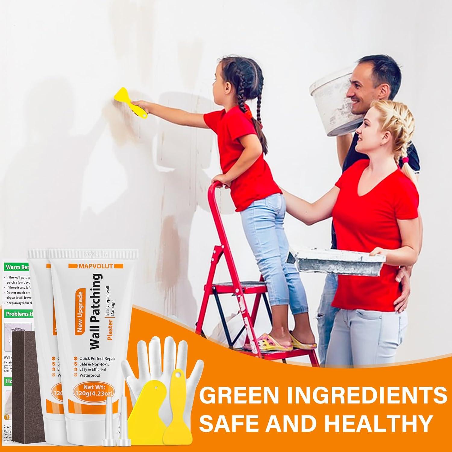 Kit de Reparación de Paredes MAPVOLUT 2x120g Masilla y Raspadores