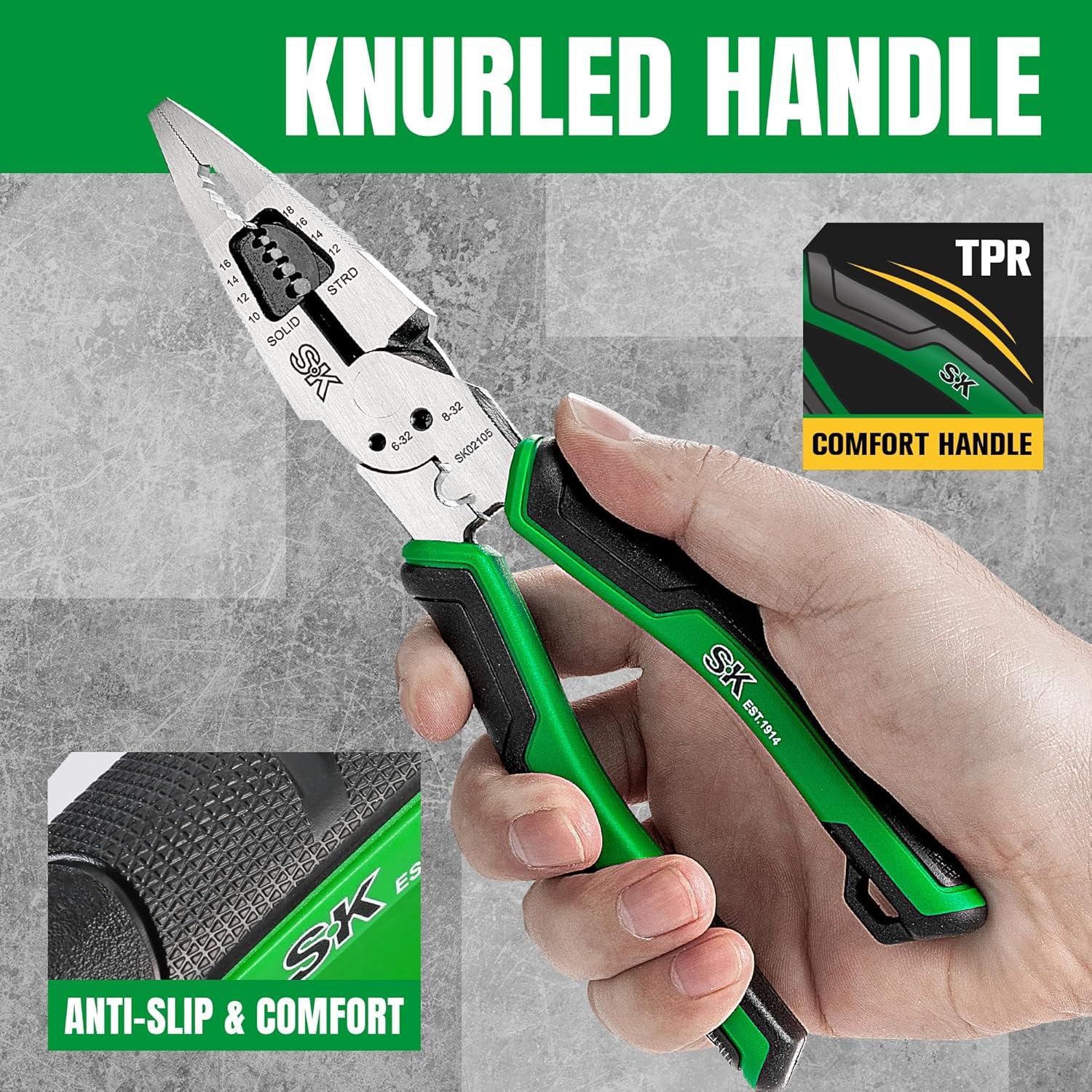 Alicate de Punta Larga Multiuso SK 20.3 cm 7 en 1 Ergonómico