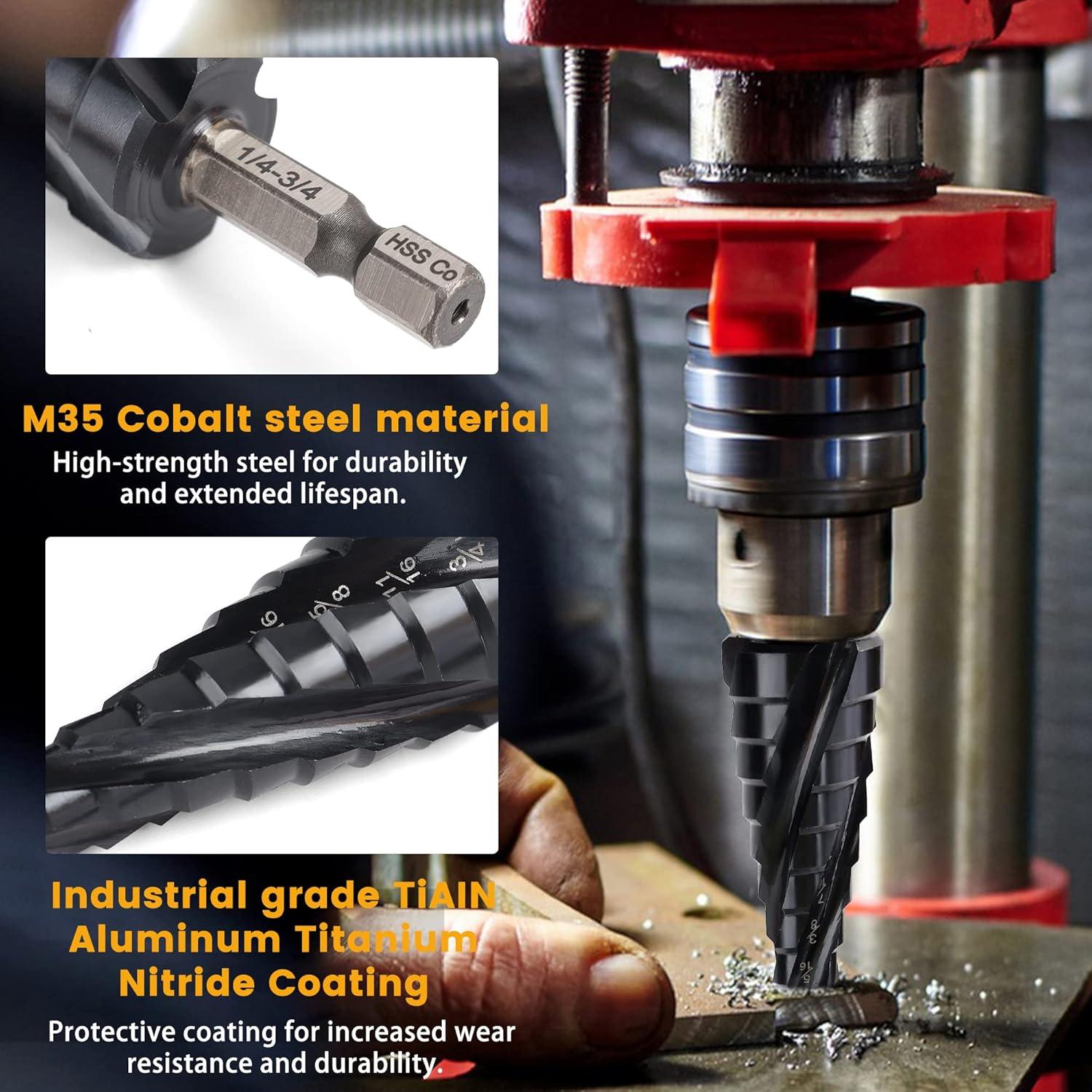 Juego de Brocas de Escalón Cobalto MulWark M35 3PCS 1-22mm