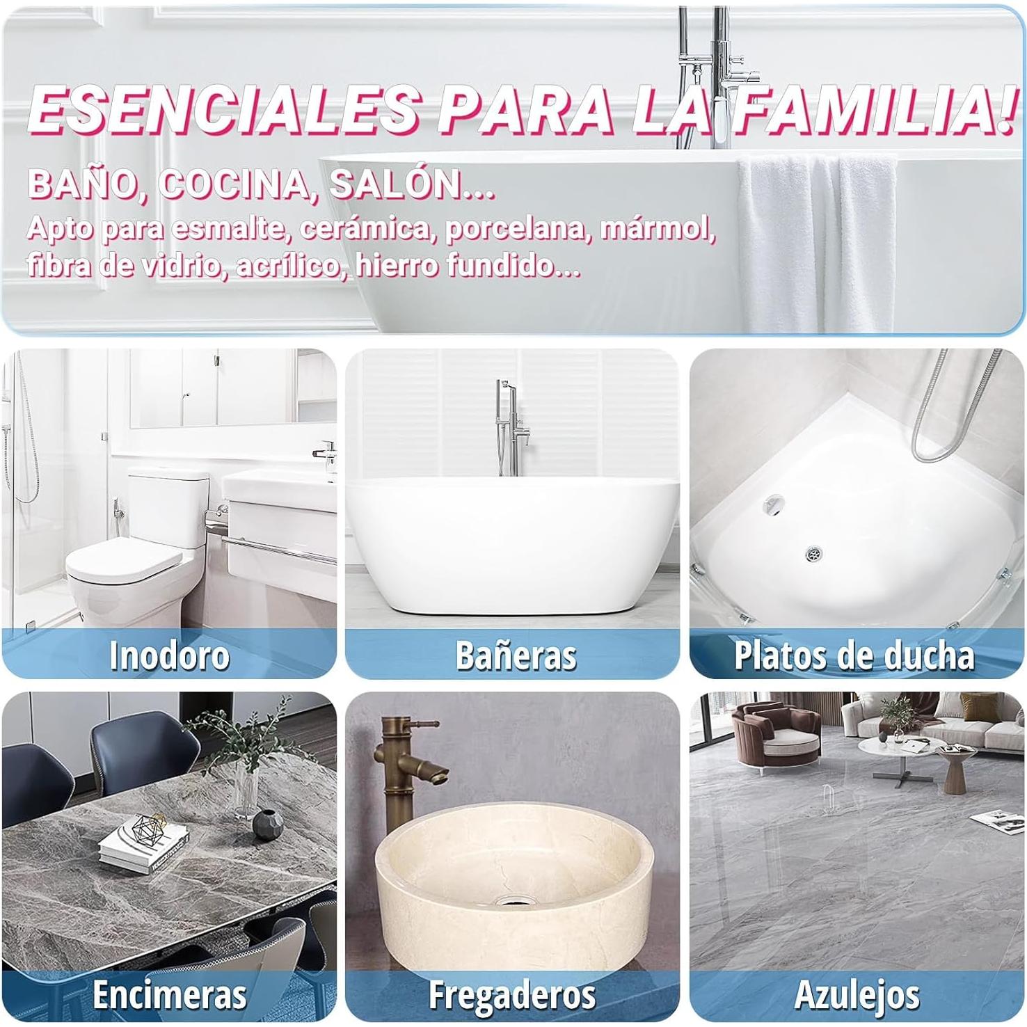 Kit de Reparación de Baño TUFINEIN 140ml Blanco Cerámica
