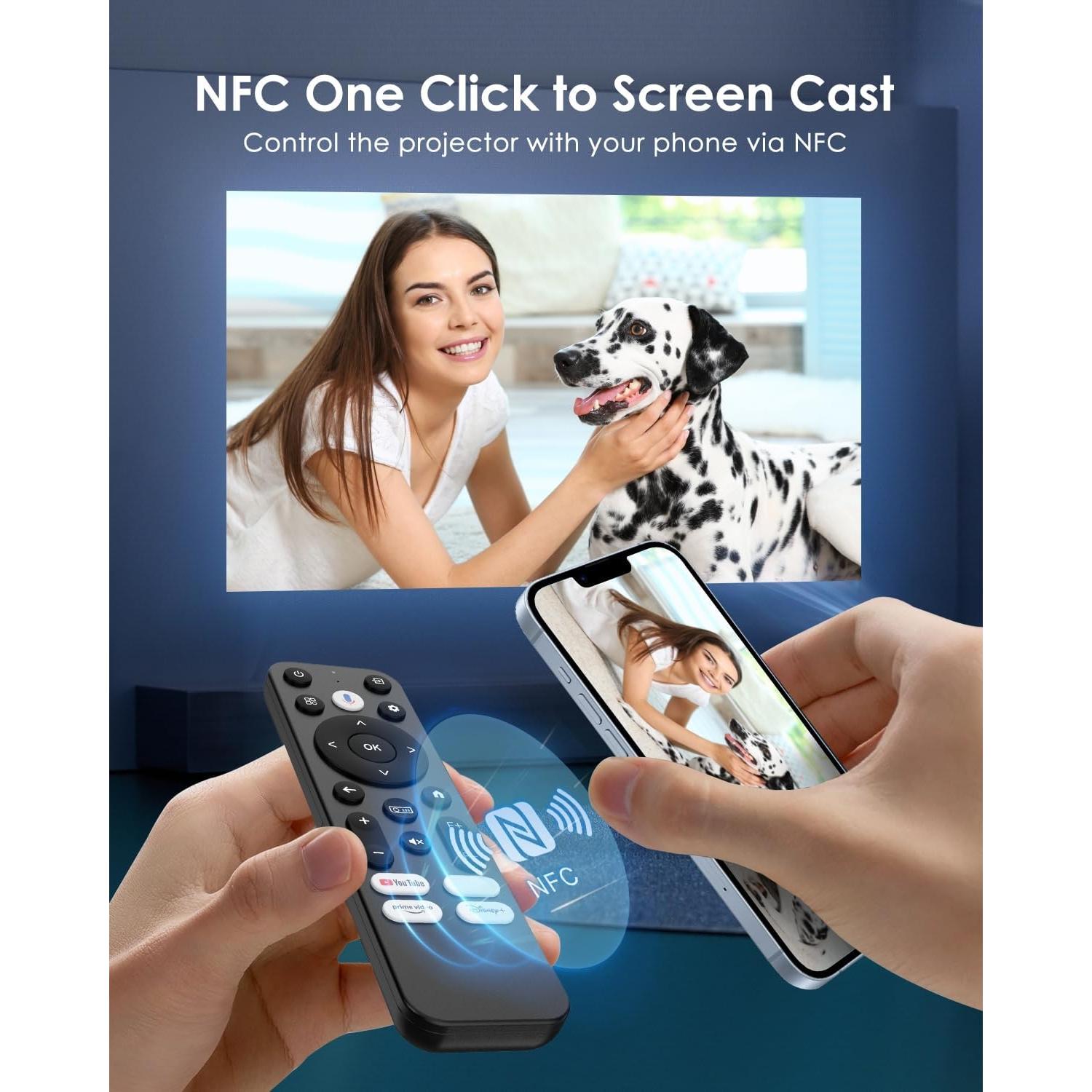 Proyector 4K ZCGIOBN A6 Inteligente con WiFi y Bluetooth