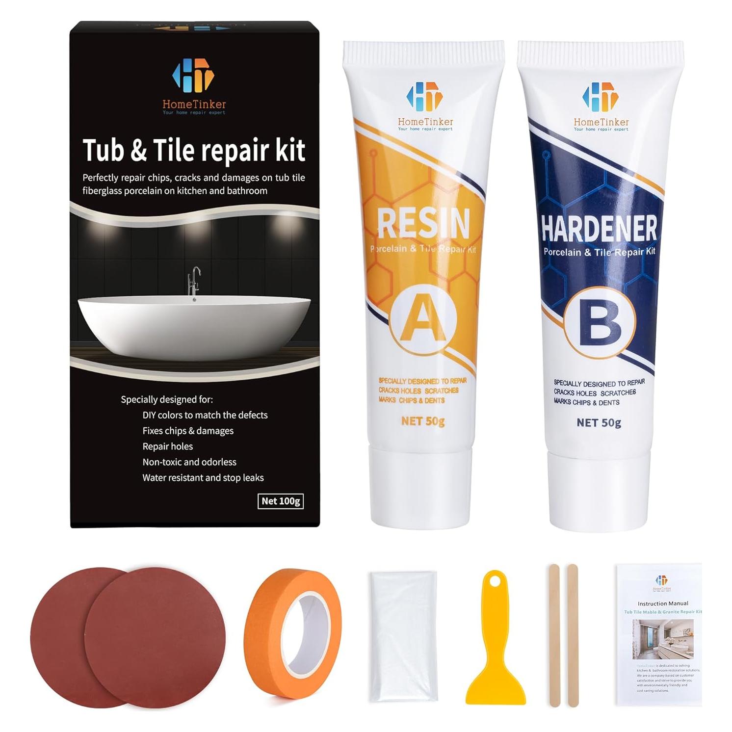 Kit de Reparación de Porcelana y Acrílico Hometinker 181g