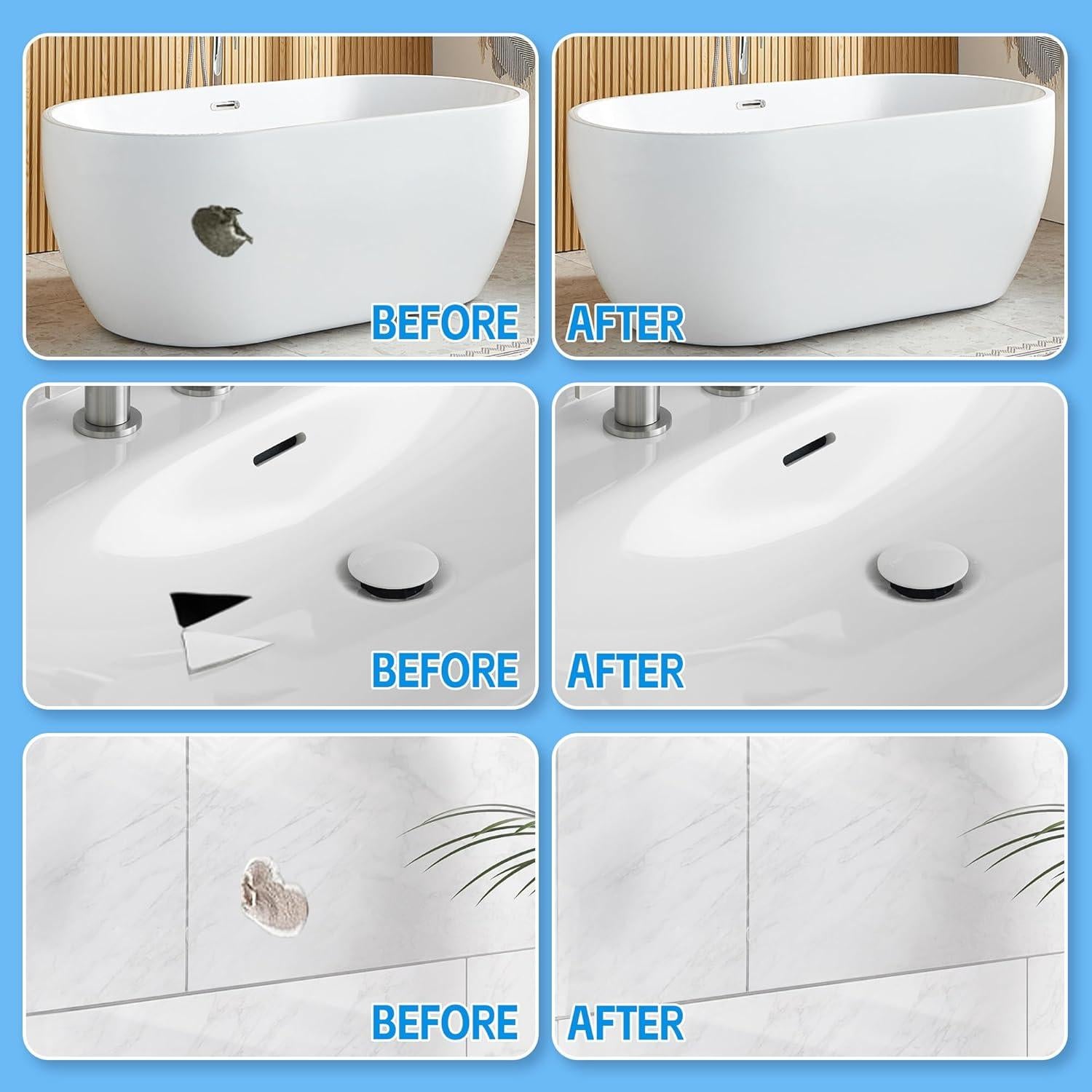 Kit de Reparación de Porcelana y Acrílico Hometinker 181g