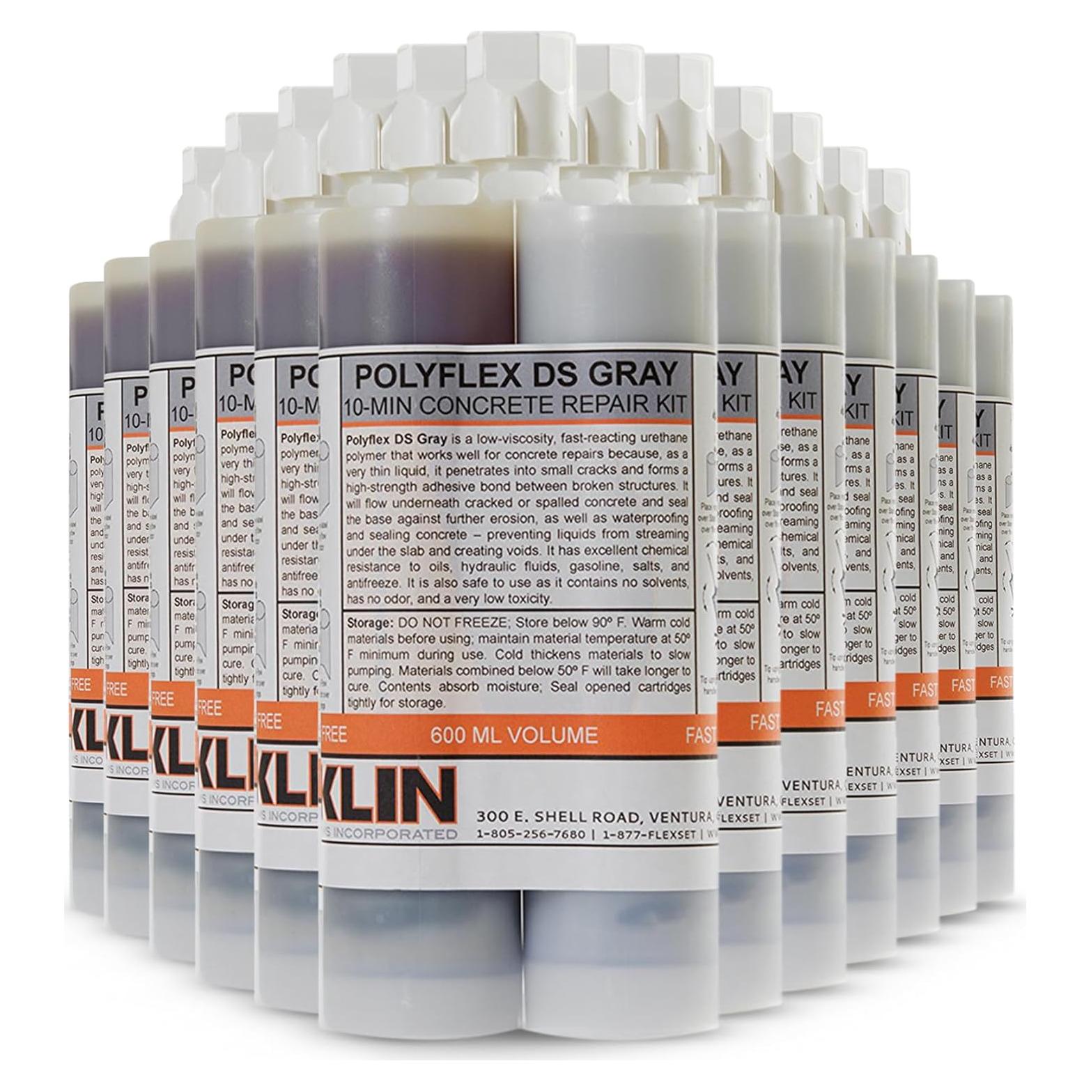 Rellenador de Grietas de Concreto Roklin PolyFlex DS 12 Unidades Gris