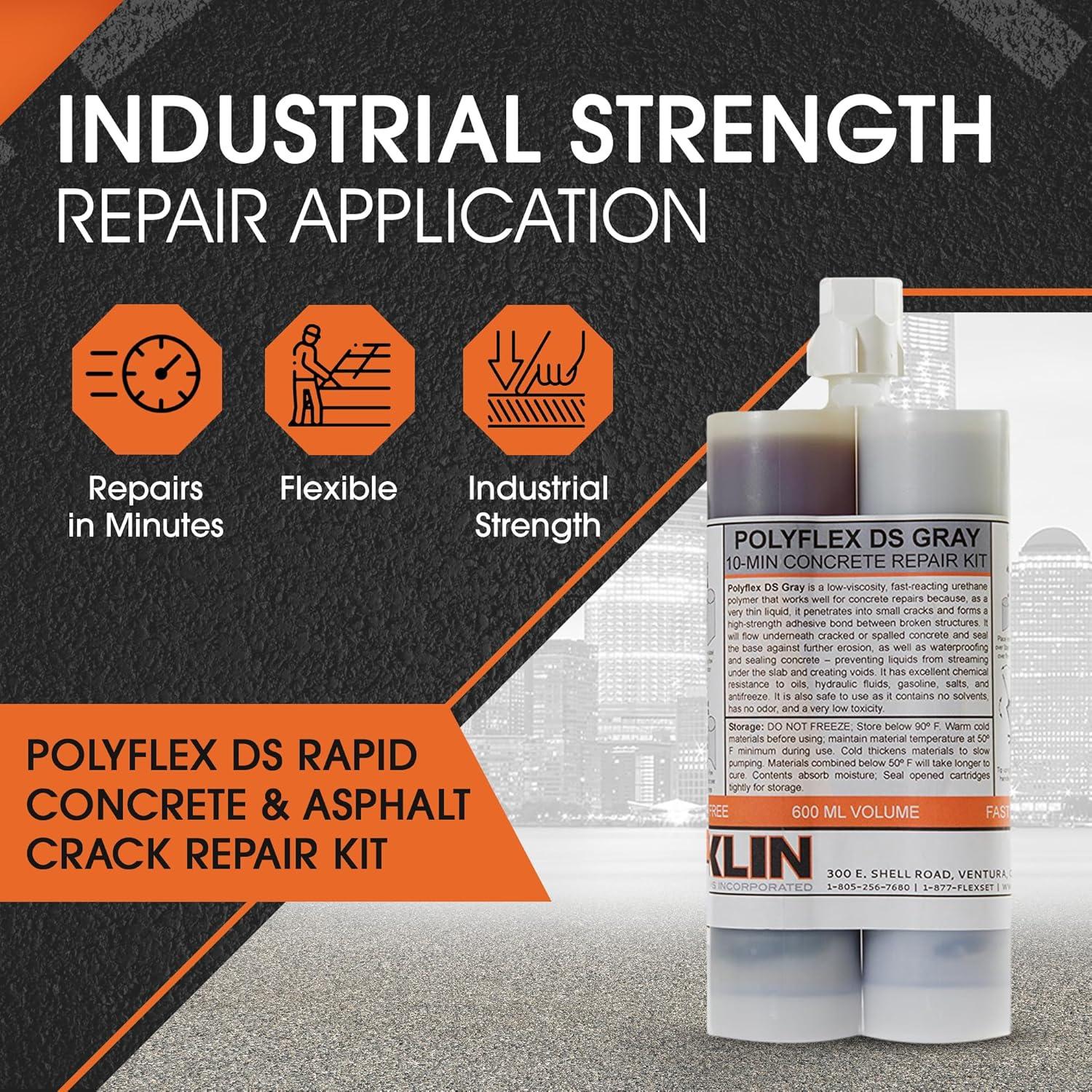 Rellenador de Grietas de Concreto Roklin PolyFlex DS 12 Unidades Gris