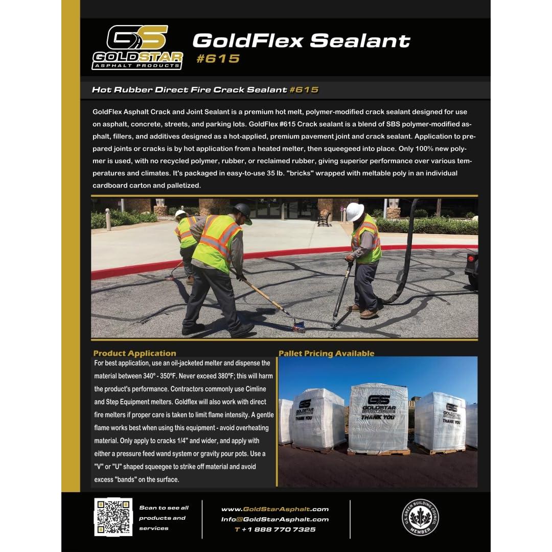 Sellador de Grietas de Asfalto GoldStar 615 - 15.88 kg