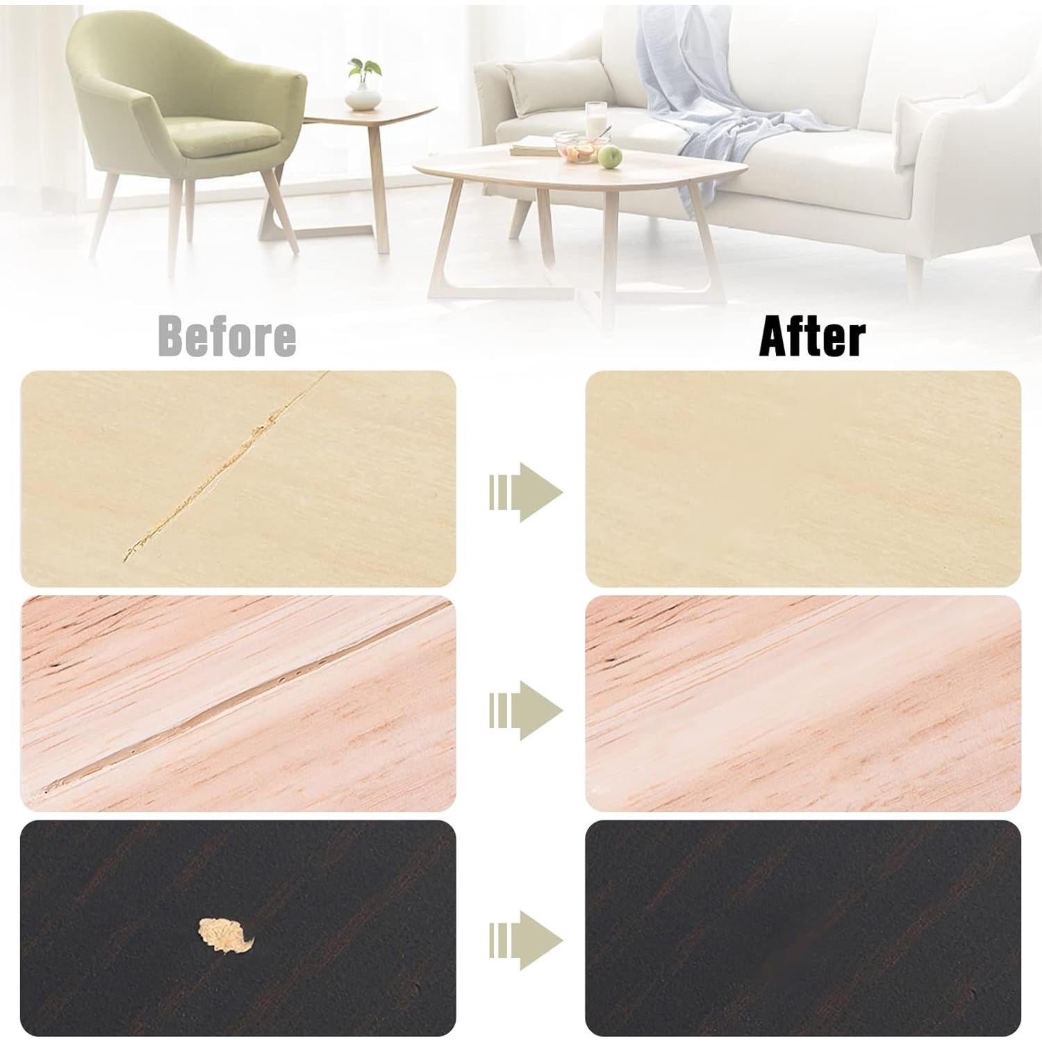 Kit de Reparación de Madera DAIXISM 20 Colores para Muebles