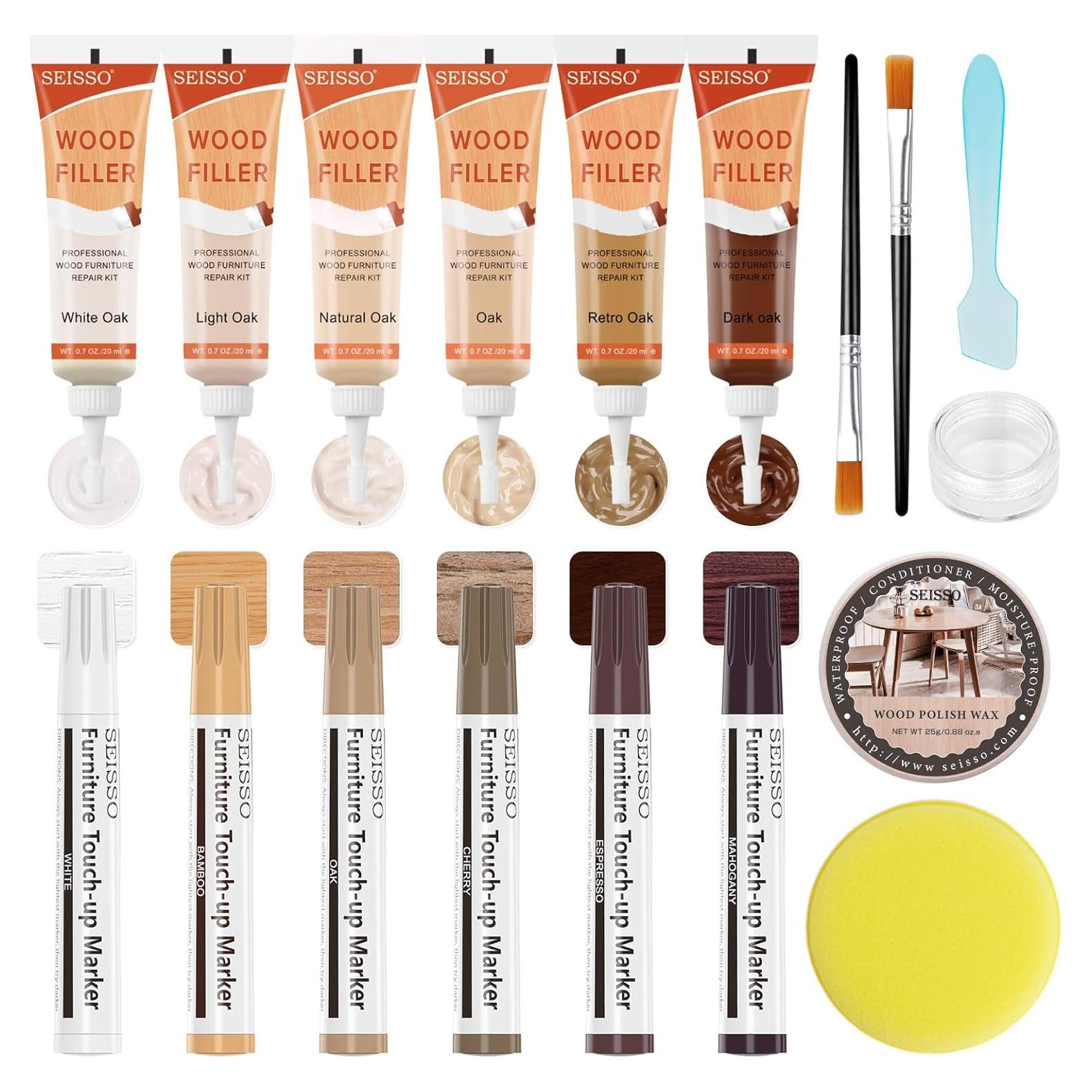 Kit de Reparación de Muebles DEWEL - 6 Rellenos y Marcadores