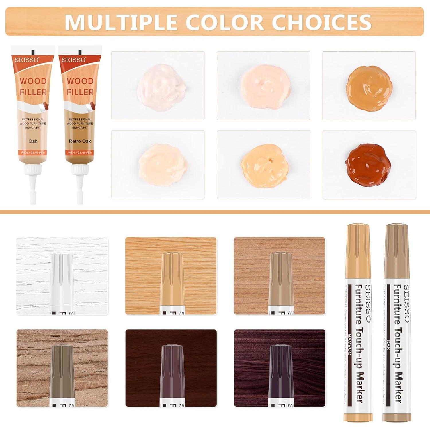 Kit de Reparación de Muebles DEWEL - 6 Rellenos y Marcadores