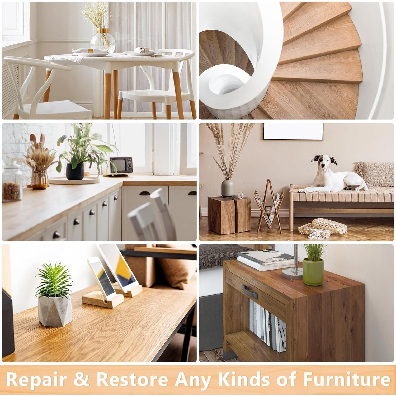 Kit de Reparación de Muebles DEWEL - 6 Rellenos y Marcadores