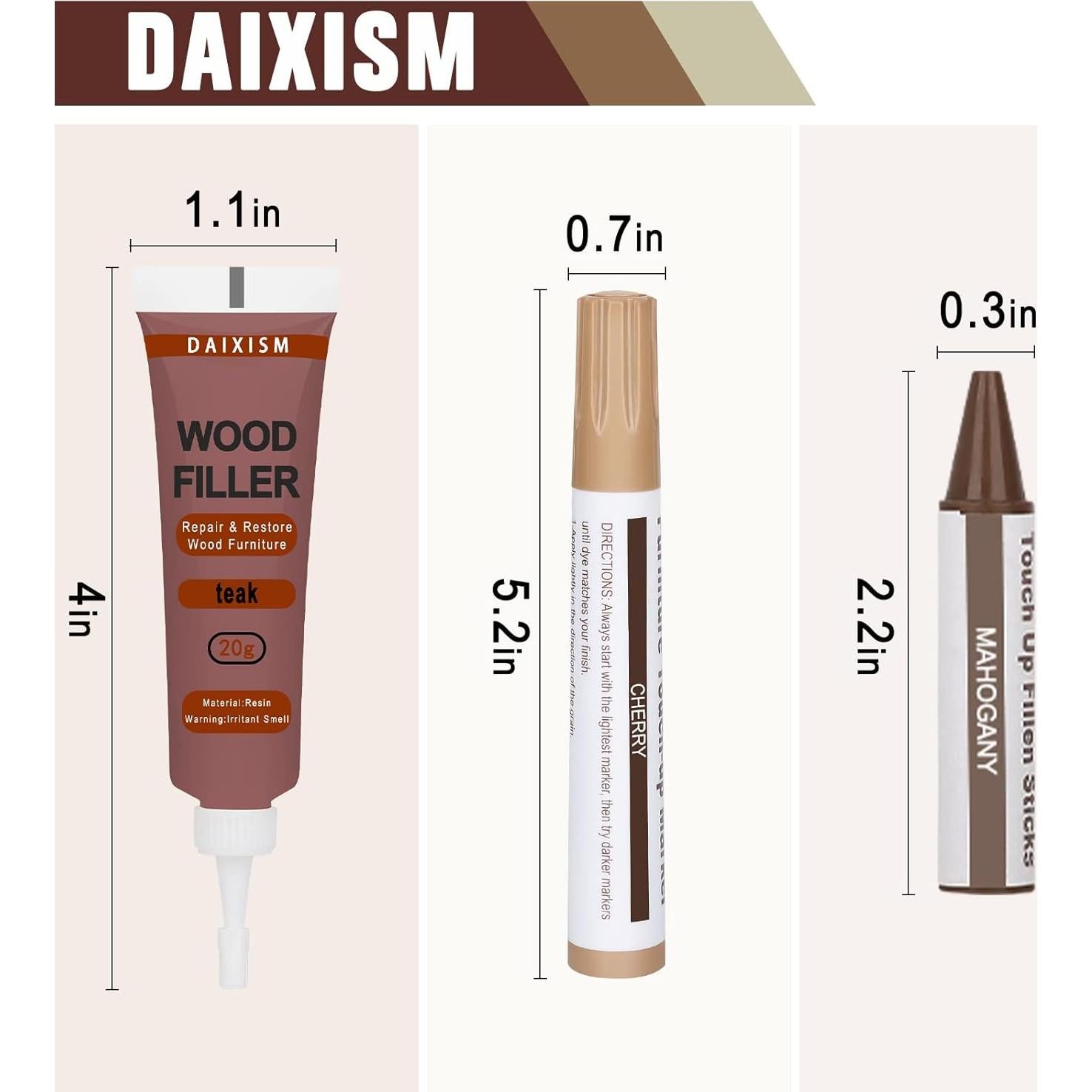 Kit de Reparación de Madera DAIXISM - 39 Piezas para Muebles