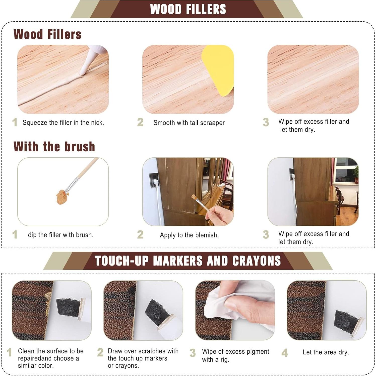 Kit de Reparación de Madera DAIXISM - 39 Piezas para Muebles