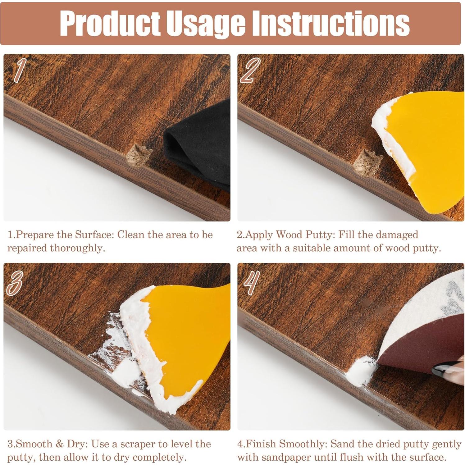 Kit de Reparación de Madera DEWEL 10 Marcadores y 2 Masillas