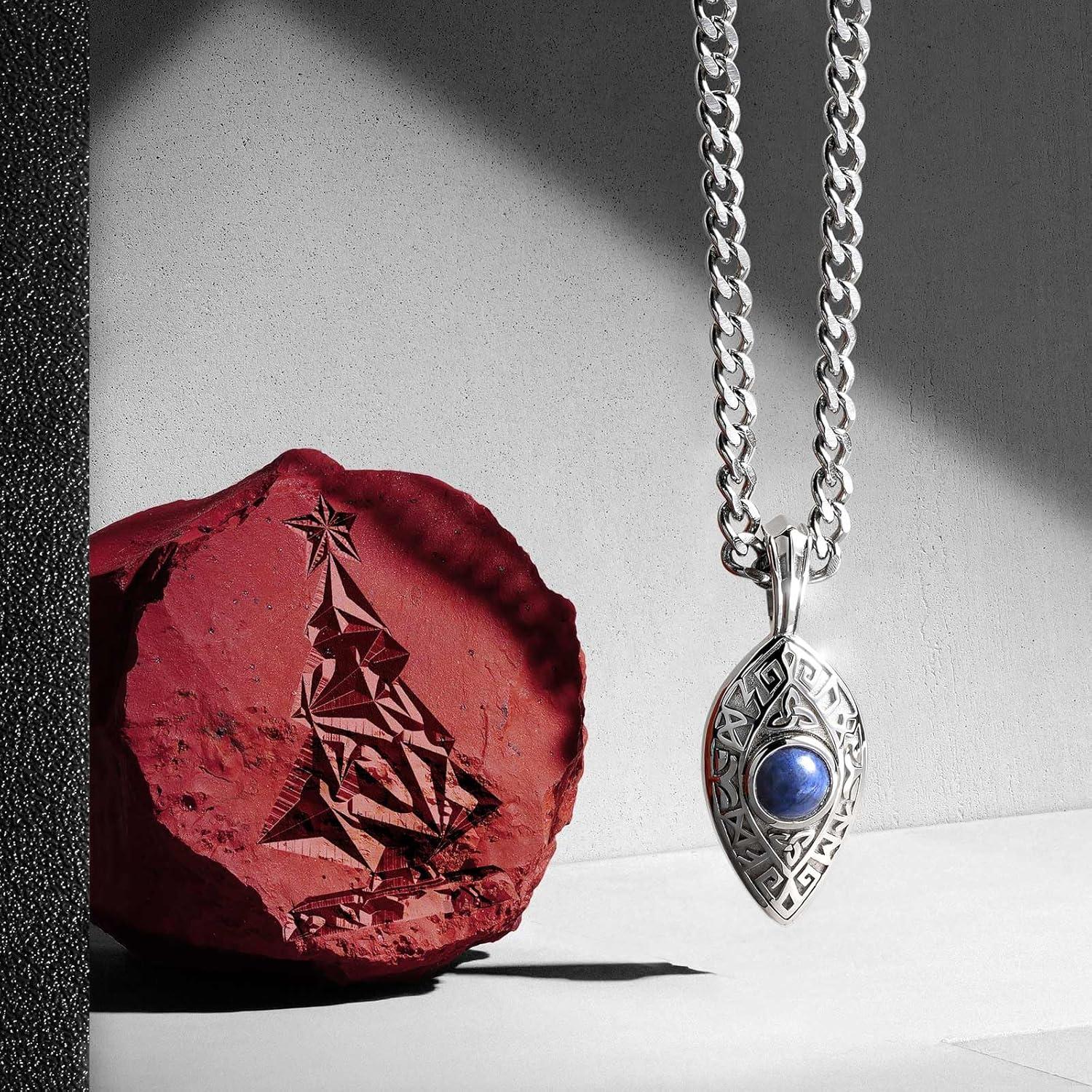 Collar de Bola Móvil Dumortierita AWNL en Plata de Ley 61 cm