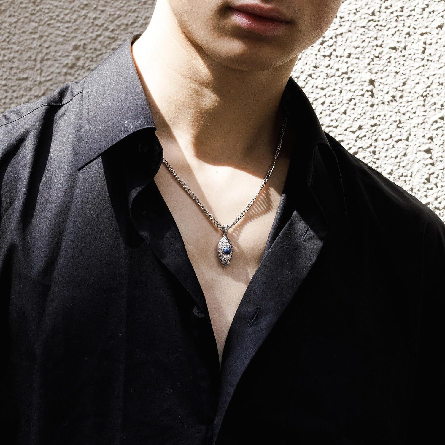 Collar de Bola Móvil Dumortierita AWNL en Plata de Ley 61 cm