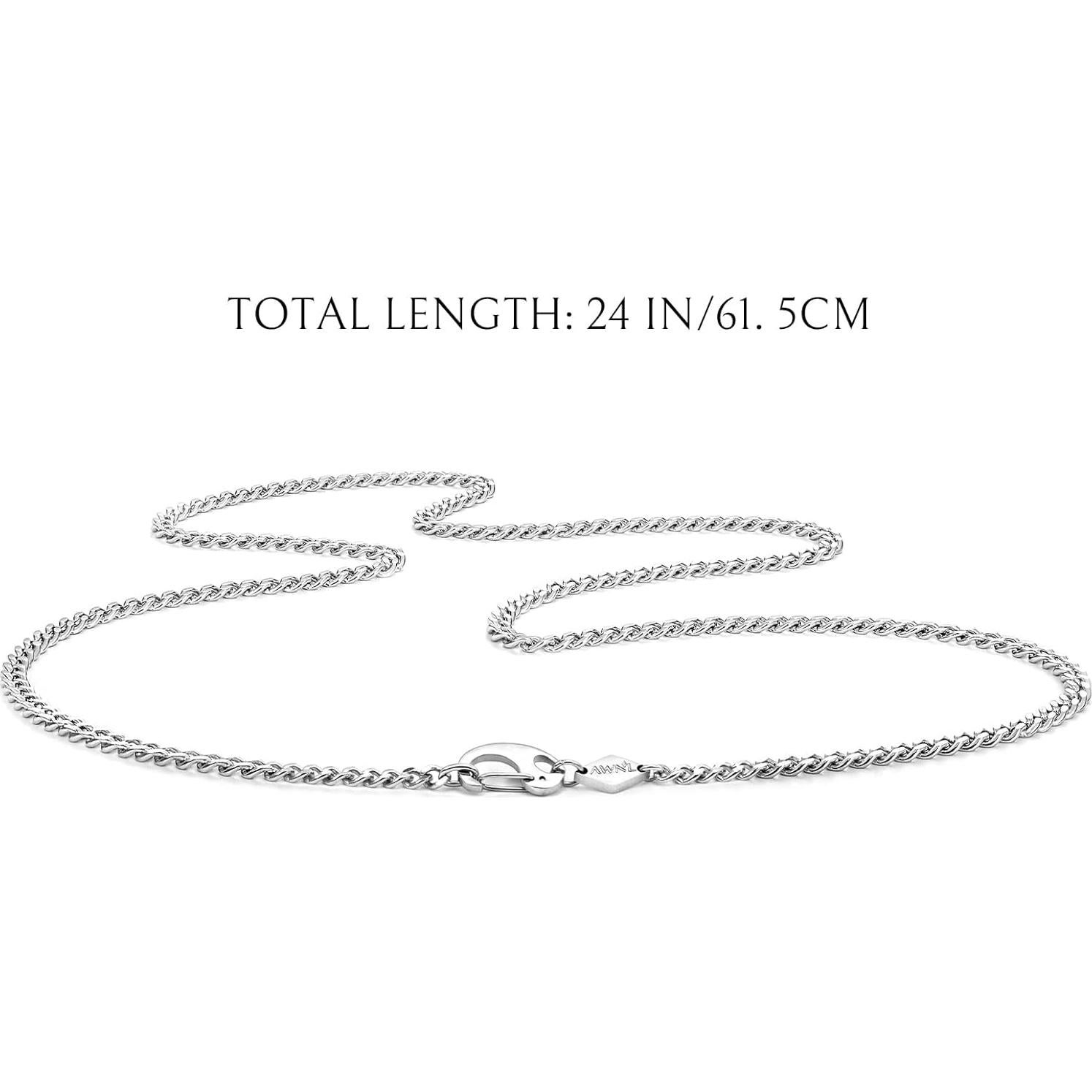 Collar de Bola Móvil Dumortierita AWNL en Plata de Ley 61 cm