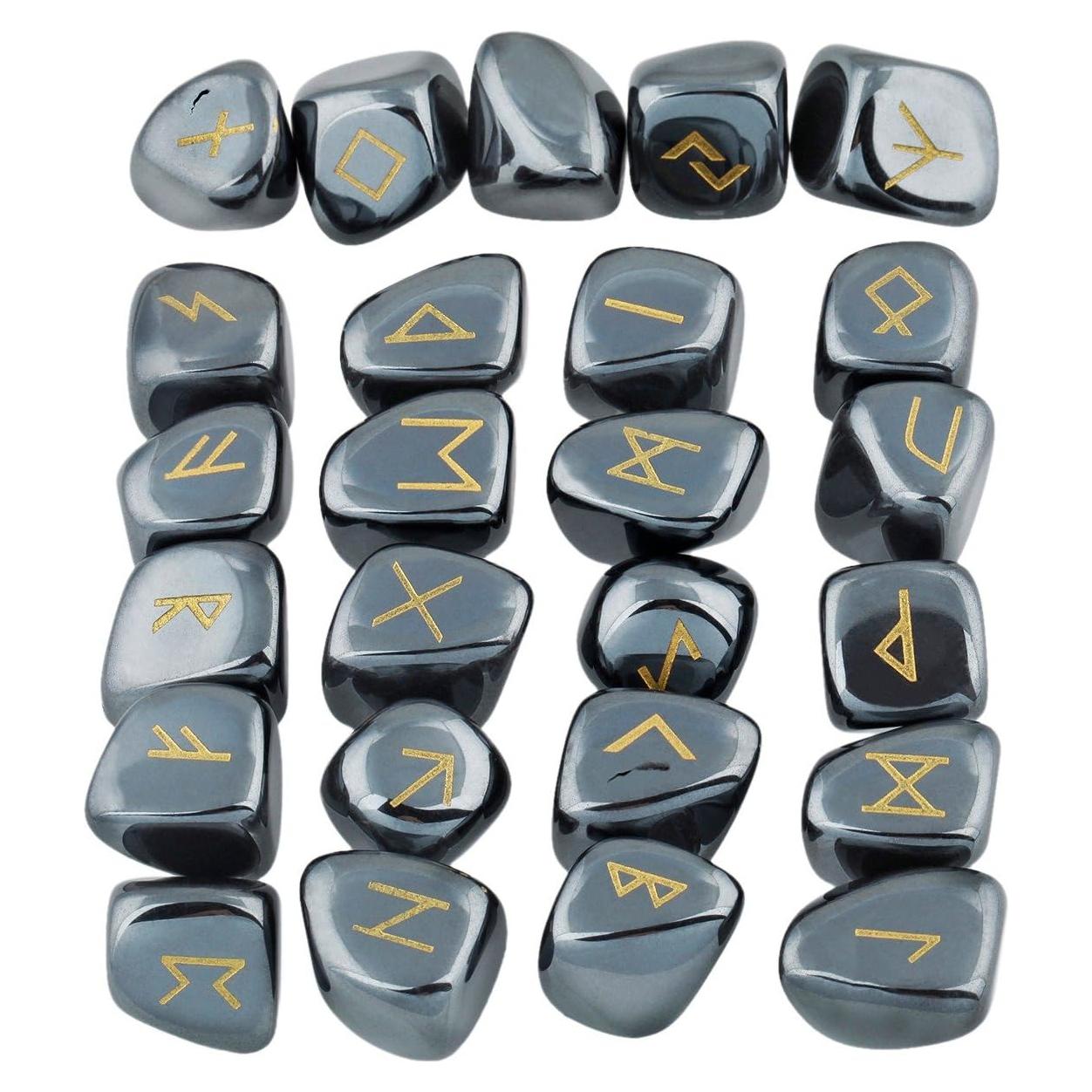 Conjunto de 25 Piedras Rúnicas Elder Futhark mookaitedecor