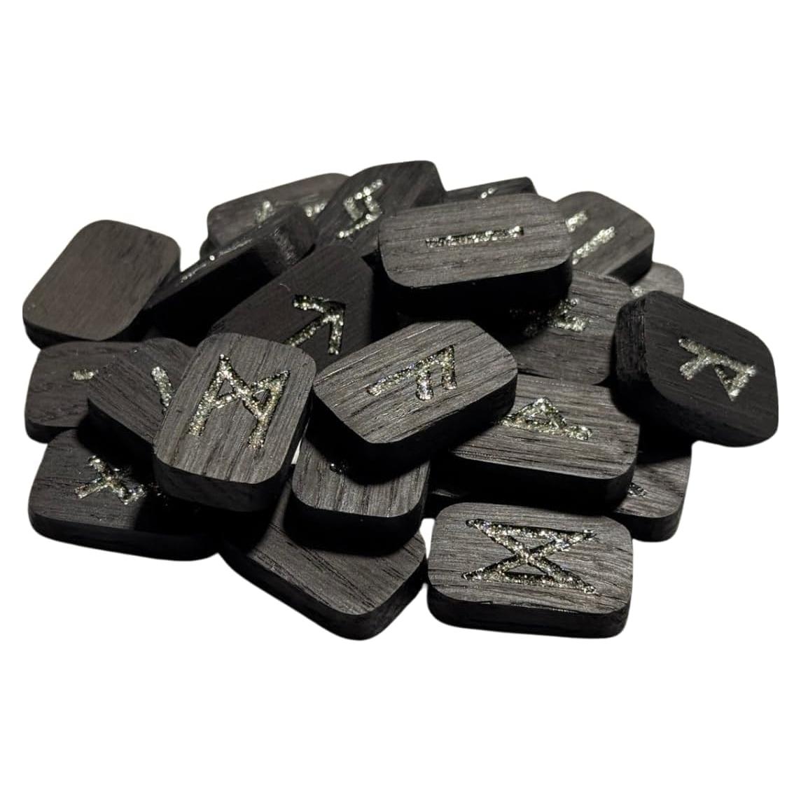 Conjunto de Runas de Madera de Roble CRAFTERIAN - 25 Piezas para Adivinación