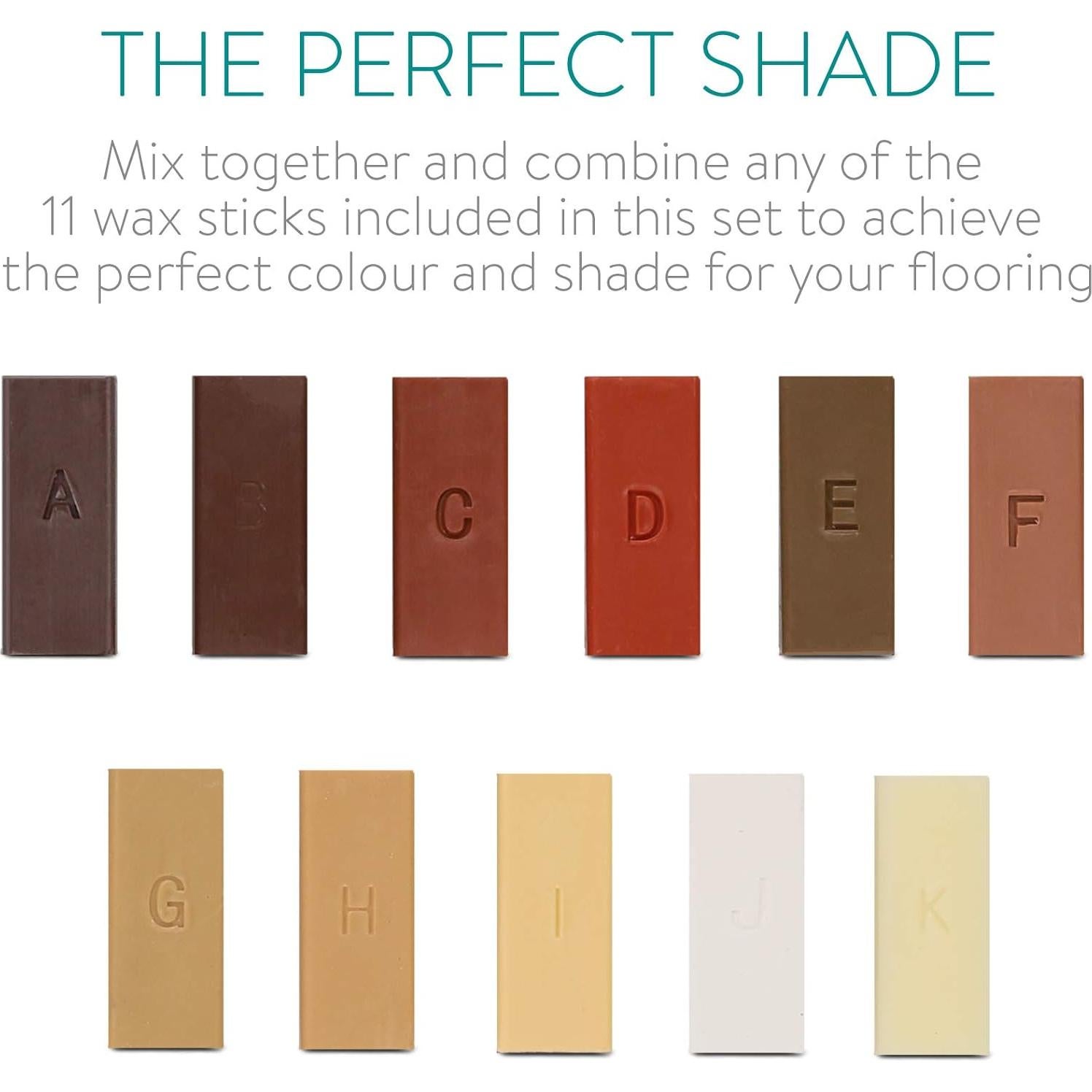 Kit de Reparación de Suelos de Madera Navaris - 11 Barras de Cera