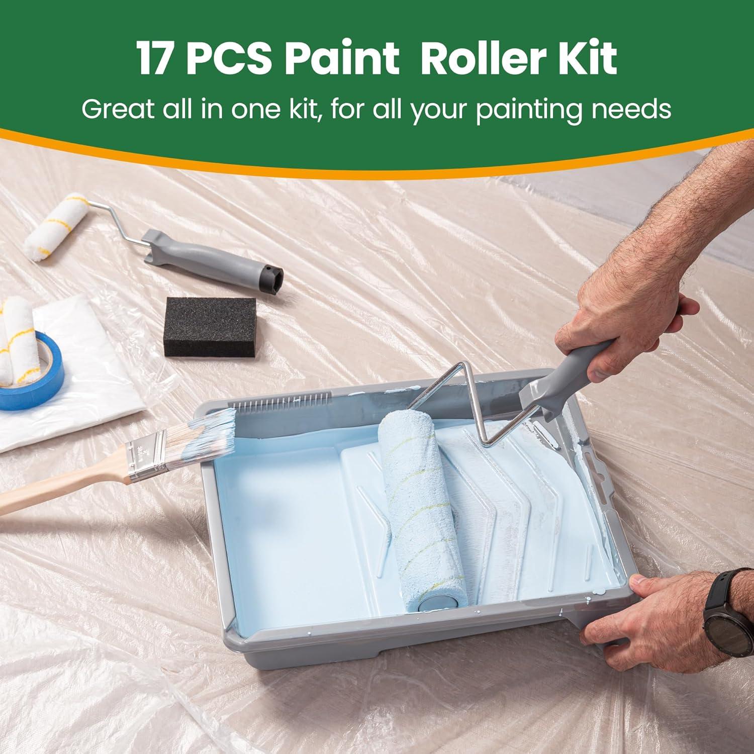 Kit de Rodillos de Pintura VOOMEY 17 Piezas Microfibra
