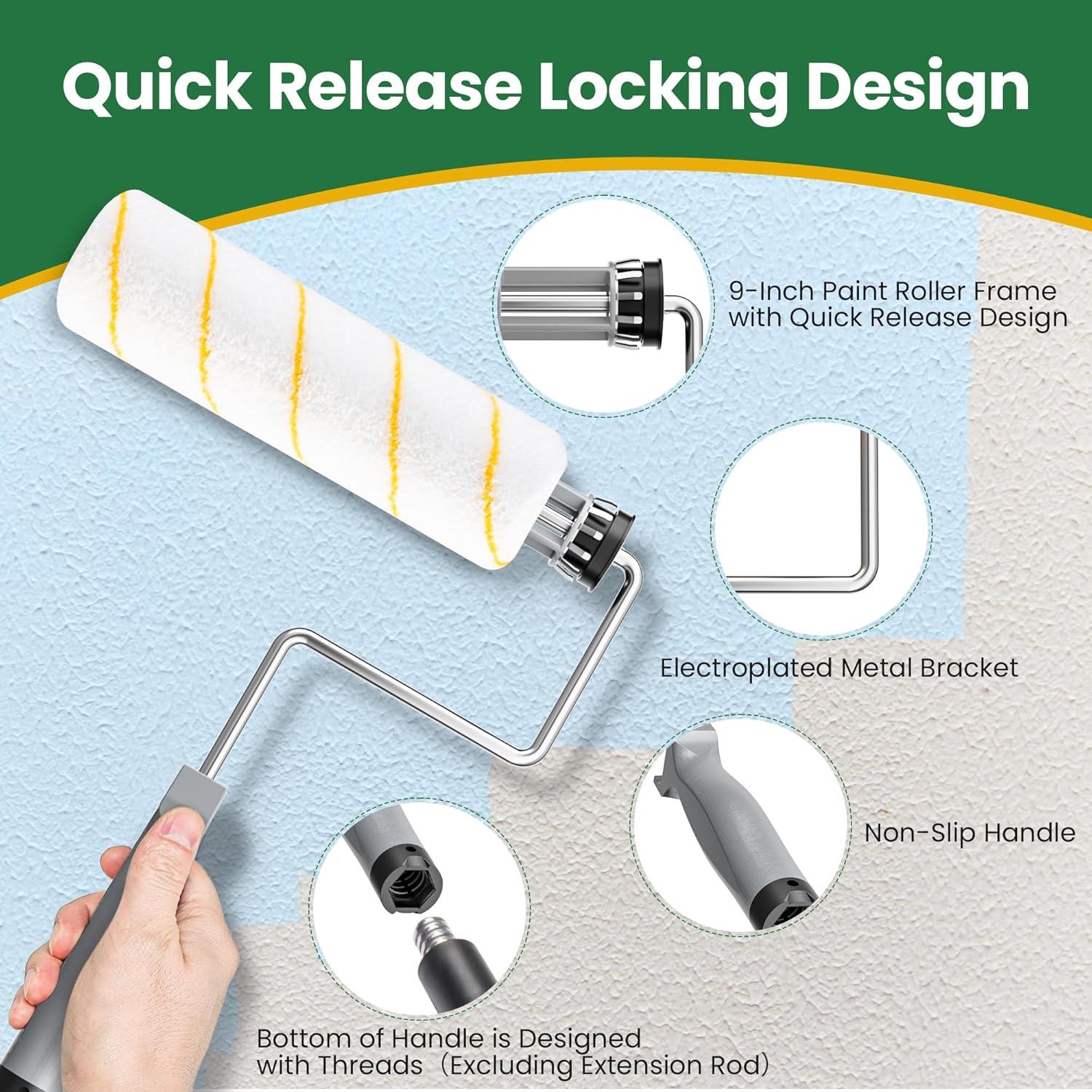 Kit de Rodillos de Pintura VOOMEY 17 Piezas Microfibra