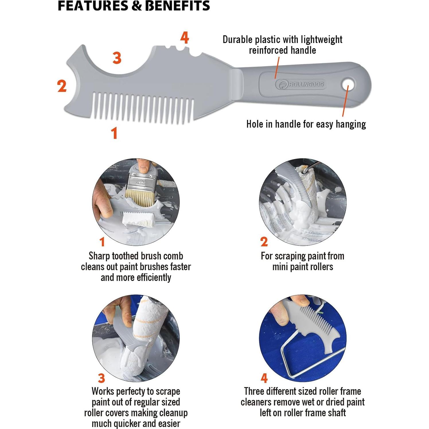 Kit de Rodillos de Pintura 11 Piezas ROLLINGDOG - 9" Microfibra