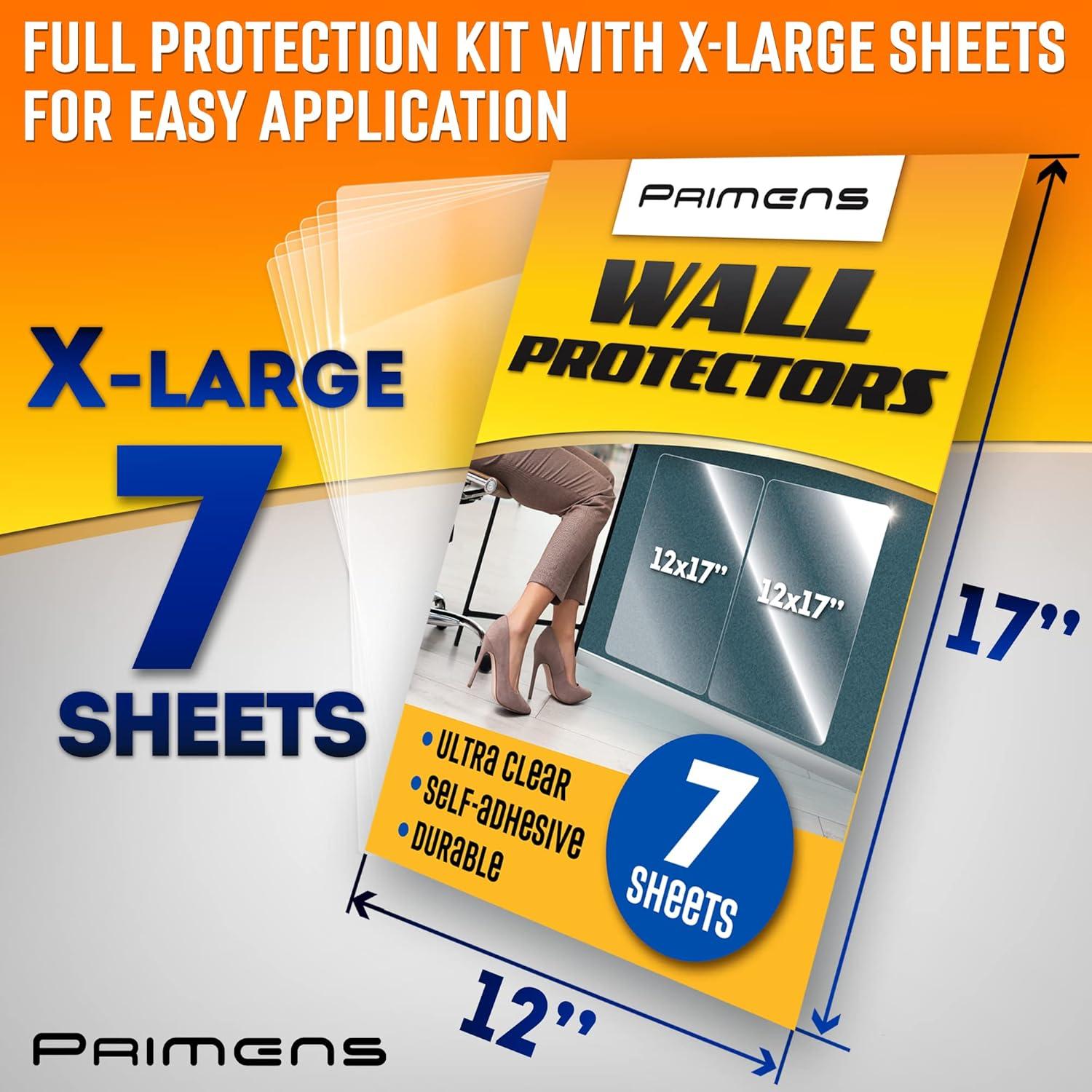 Protectores de Pared Transparentes Primens - 7 Hojas 43x30 cm