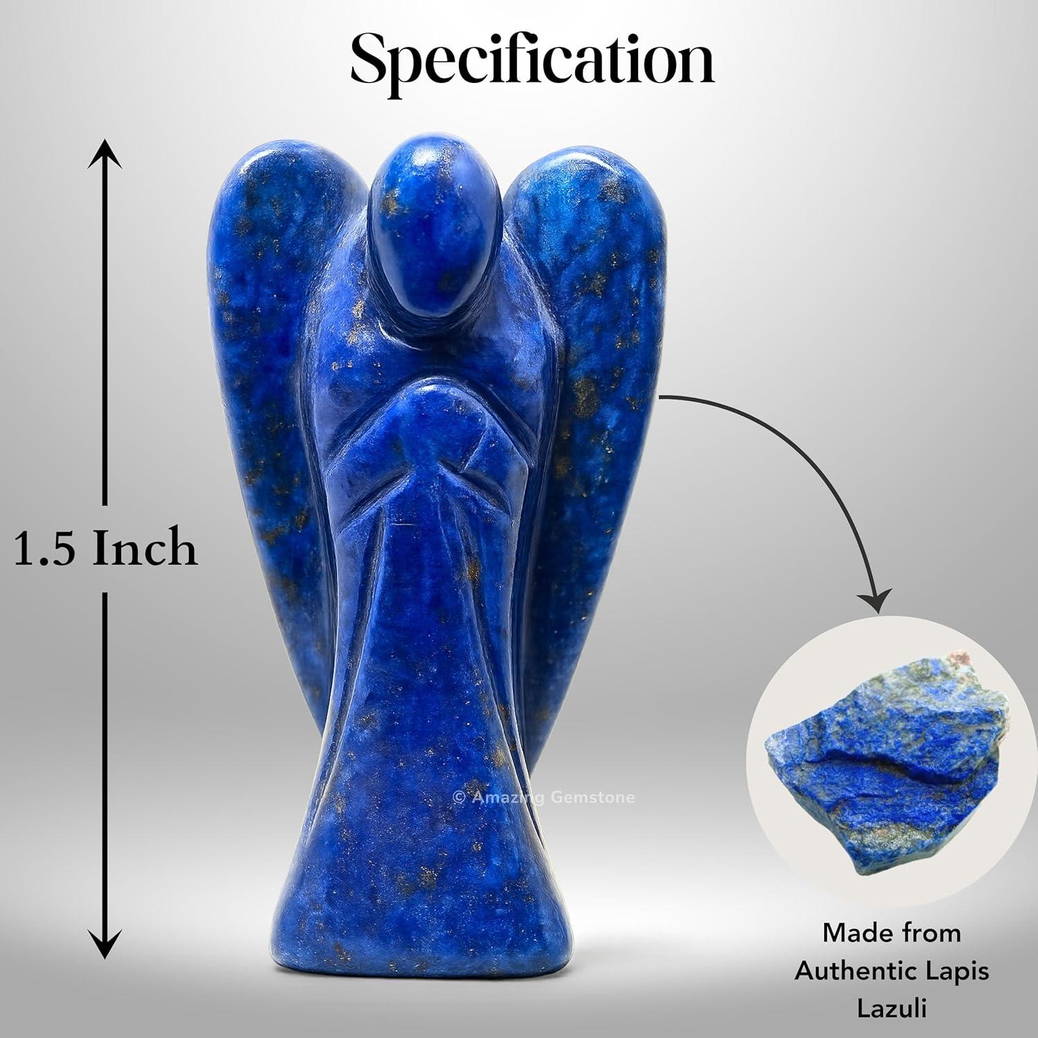 Estatua de Ángel de Cristal Lapislázuli 3.81 cm - Sanador