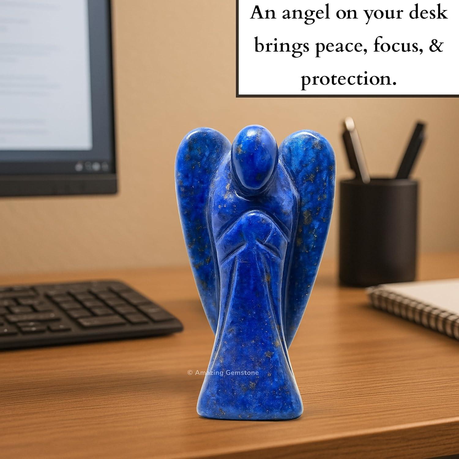 Estatua de Ángel de Cristal Lapislázuli 3.81 cm - Sanador