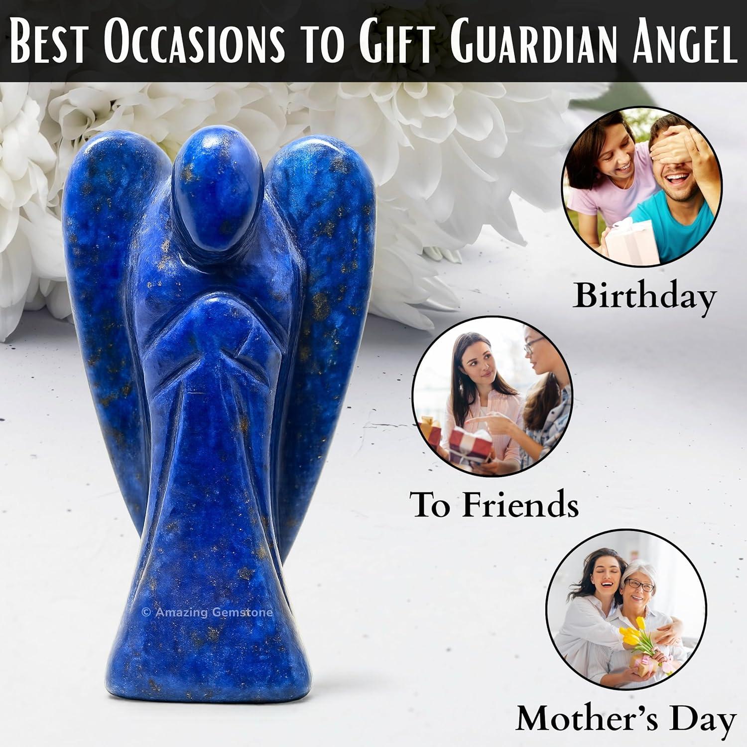 Estatua de Ángel de Cristal Lapislázuli 3.81 cm - Sanador