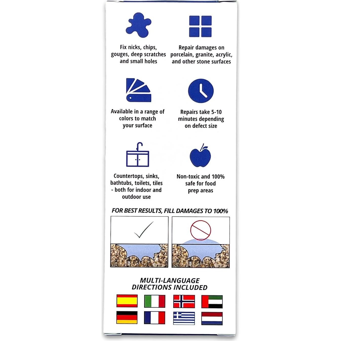 Kit de Reparación de Superficies HIMG - Cuarzo, Granito, Mármol