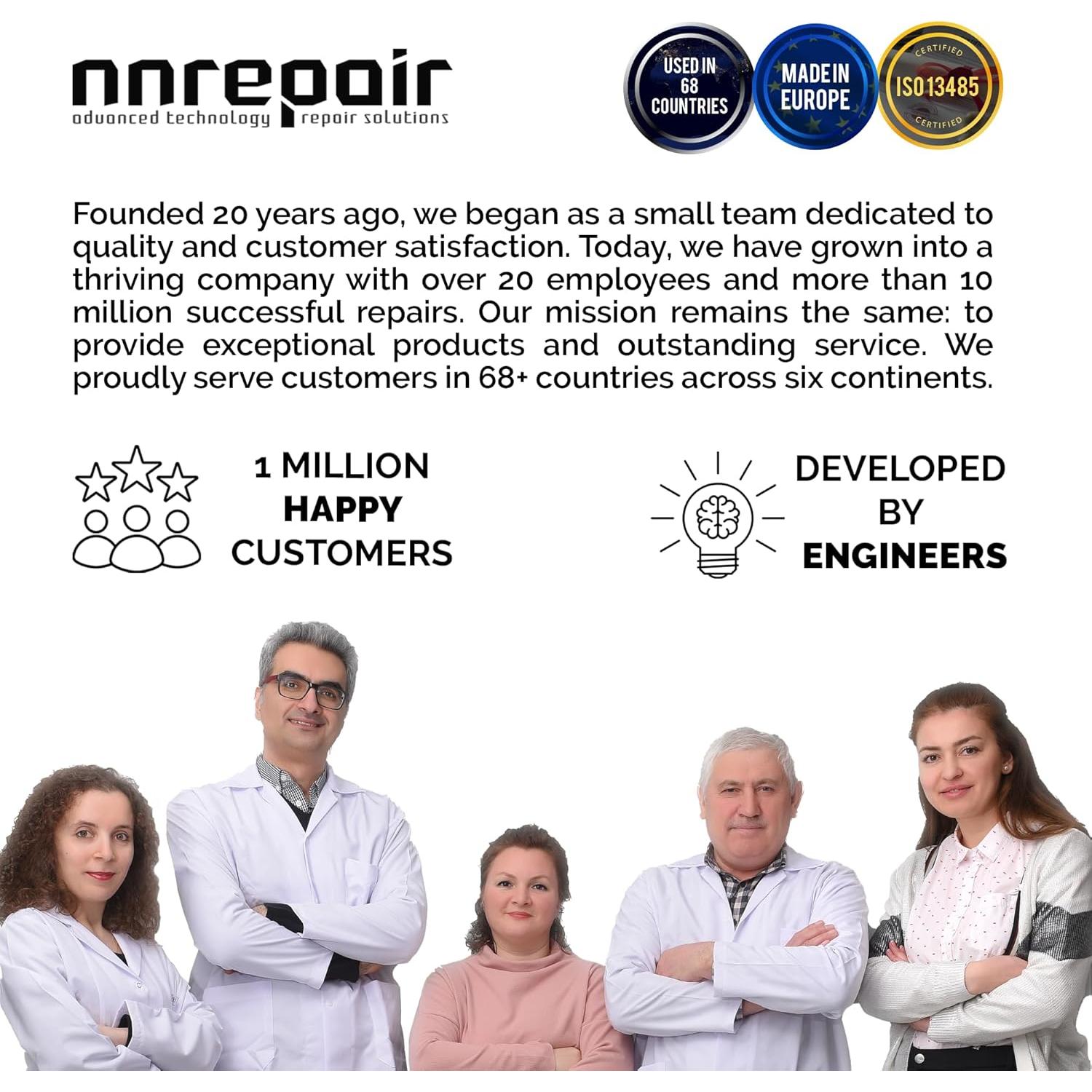 Kit de Reparación de Encimeras NNREPAIR C105A - Granito, Mármol y Porcelana