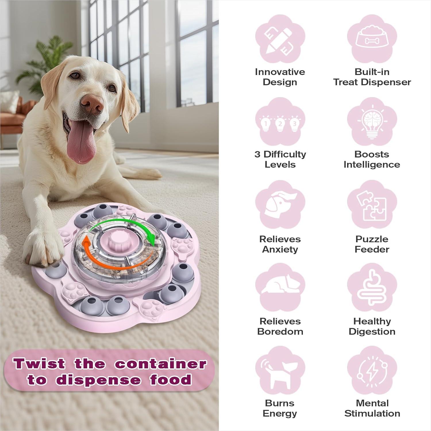 Juguete de Rompecabezas para Perros KADTC Rosa 3 Niveles