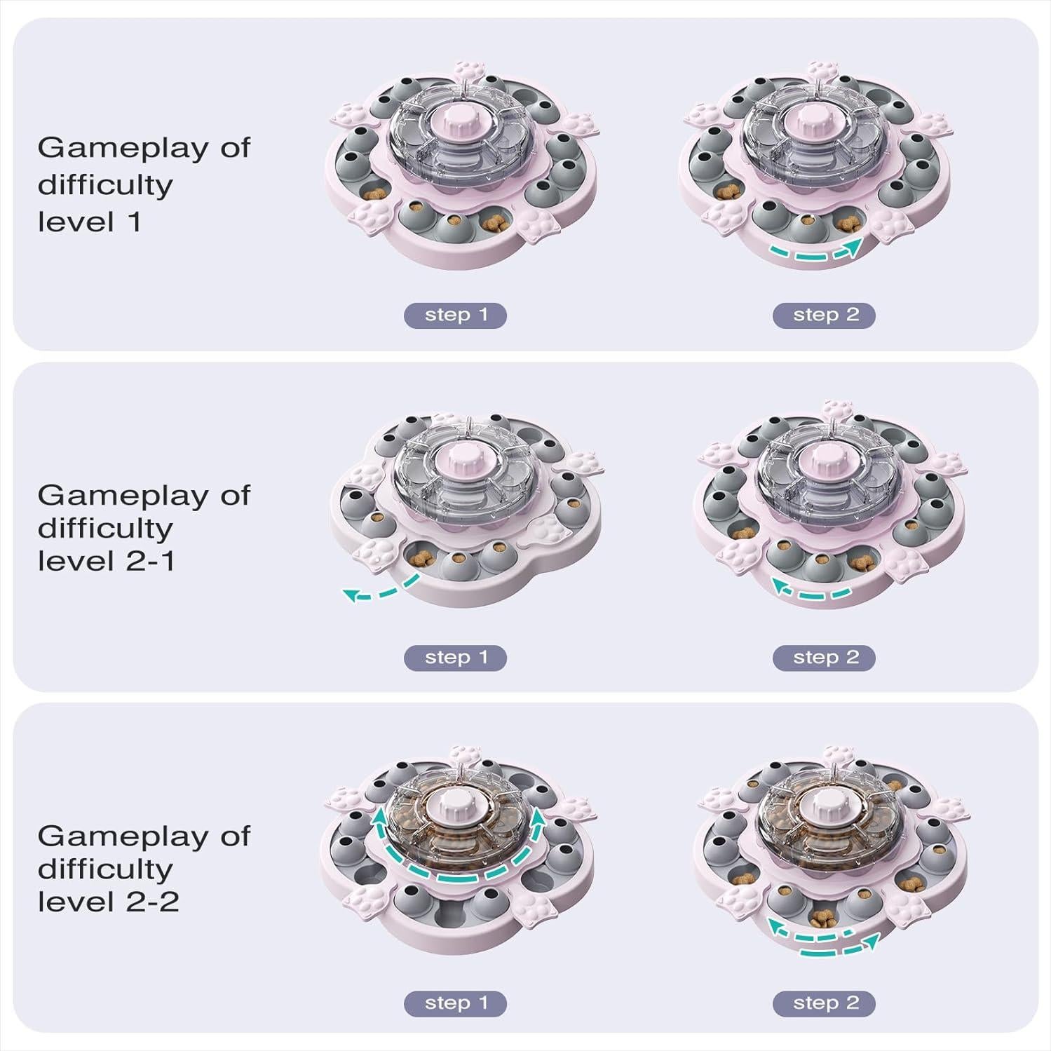 Juguete de Rompecabezas para Perros KADTC Rosa 3 Niveles
