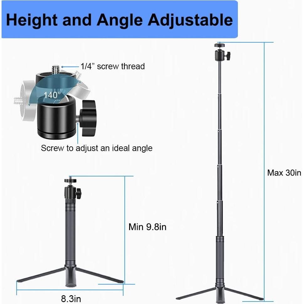 Trípode Extensible para Webcam JCWINY 25.4-76.2 cm Aluminio