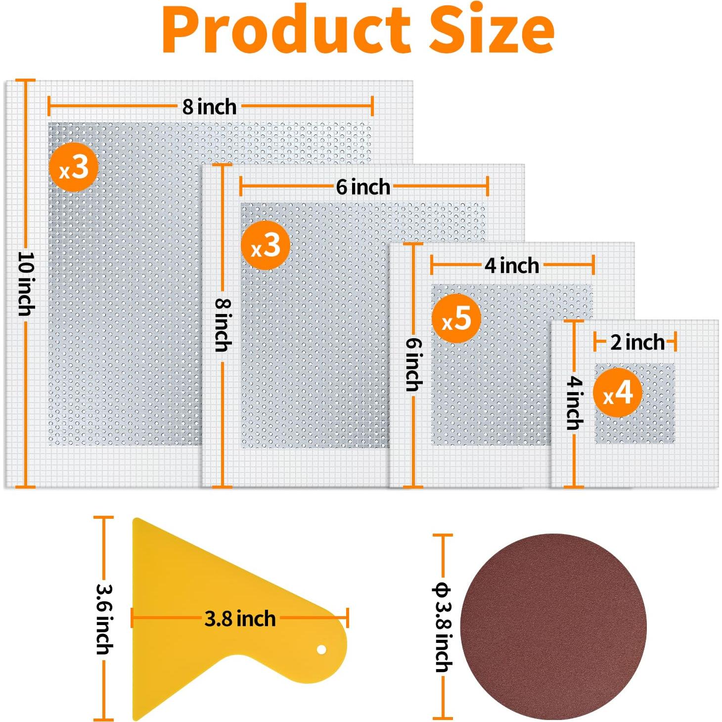Kit de Parcheo de Pared 15 Piezas Malla Autoadhesiva Wznbjlx