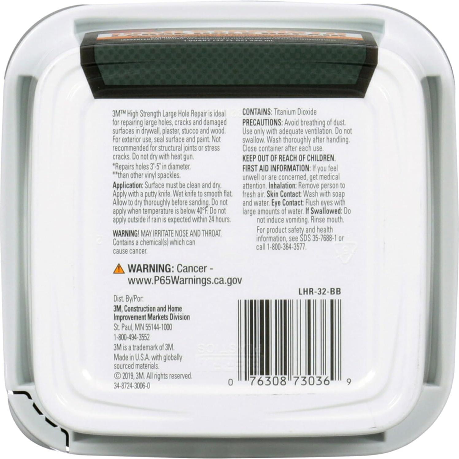 Compuesto de Relleno 3M LHR-32-BB 0.95 L para Reparación de Paredes