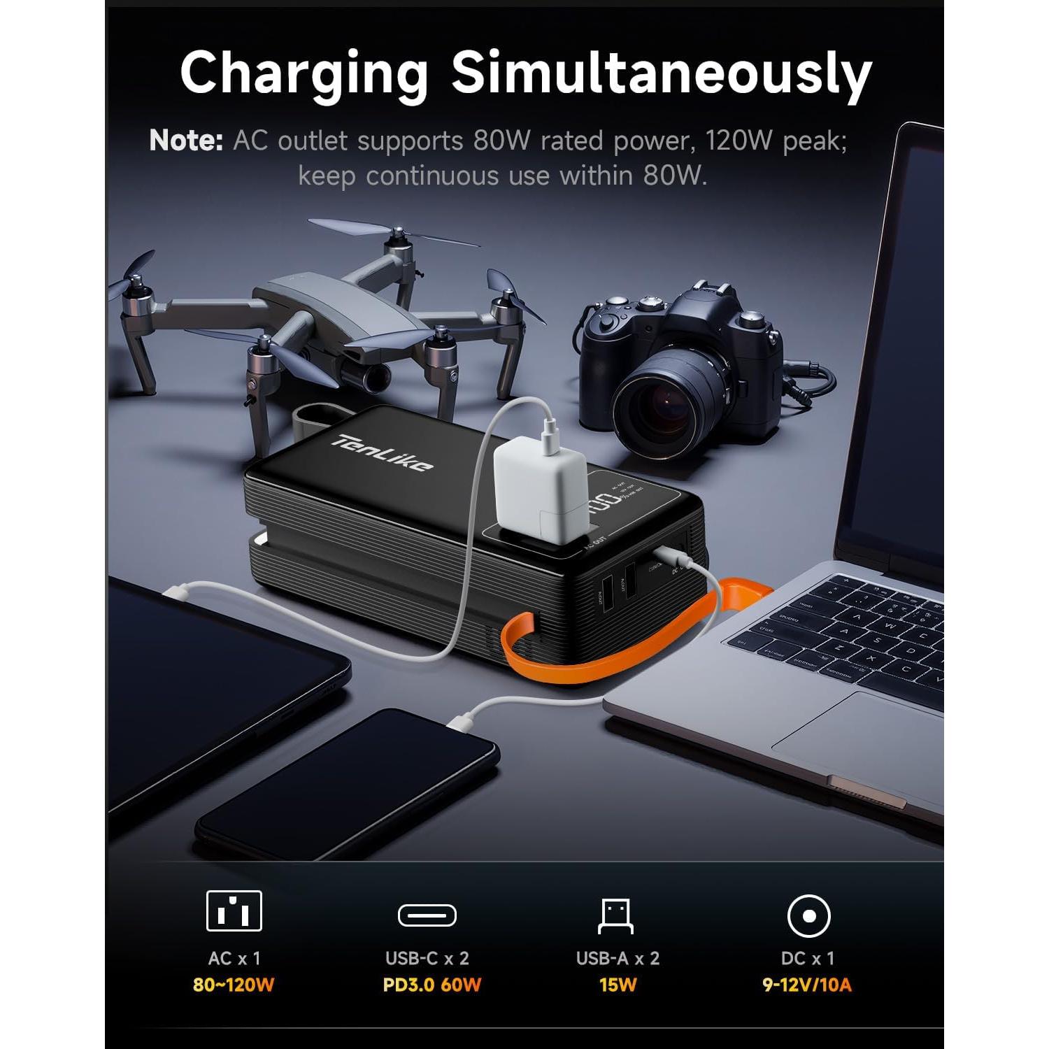 Estación de Energía Portátil Tenlike 99.9Wh Batería Recargable