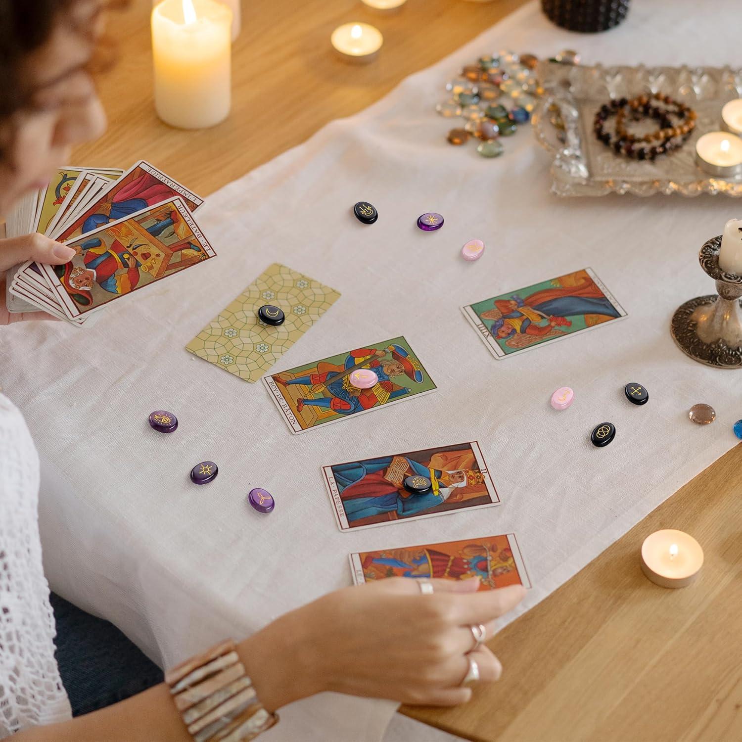 Set de 13 Piedras Rúnicas de Obsidiana Negra CrystalTears