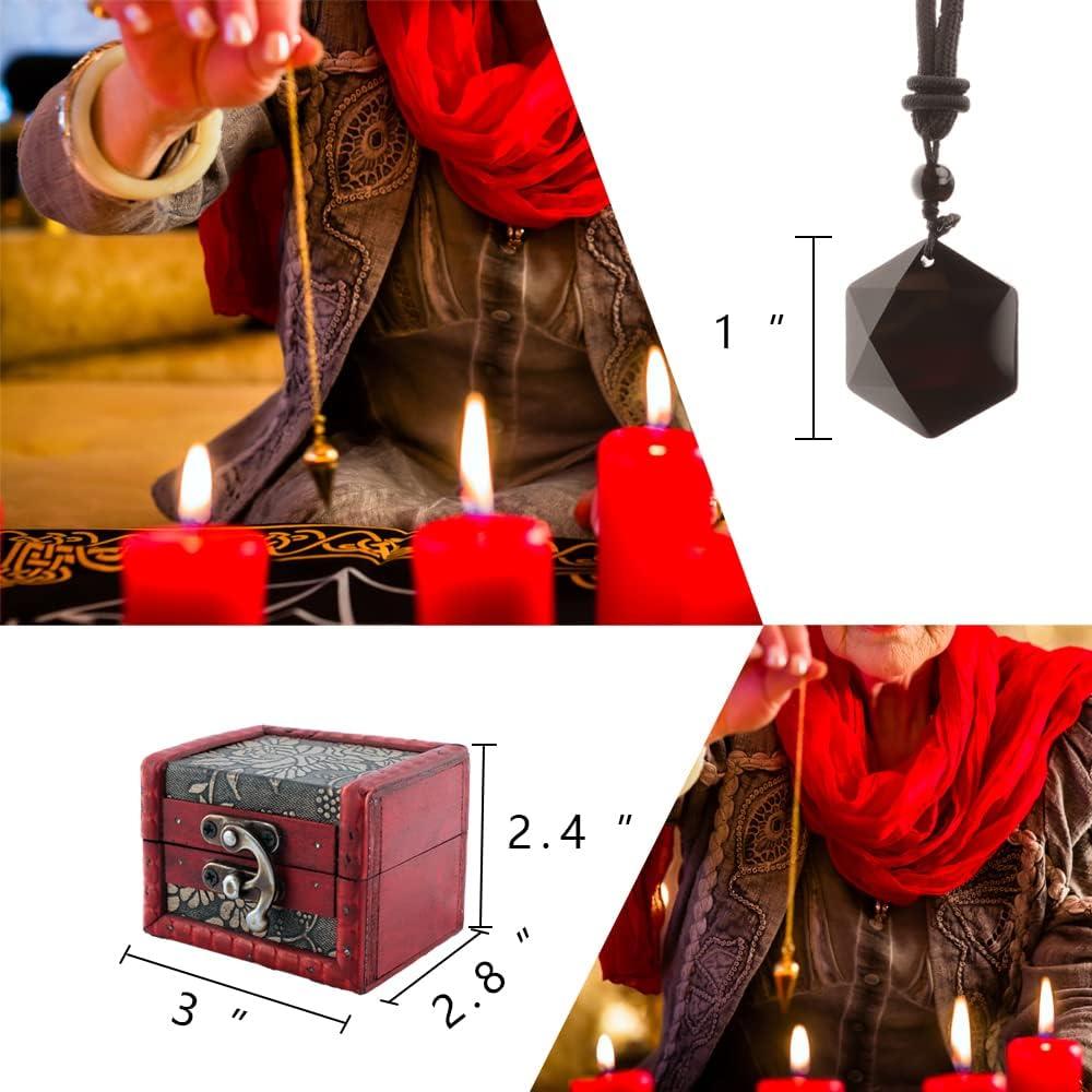 Conjunto de Runas Kcrygogo con Caja de Madera y Obsidiana