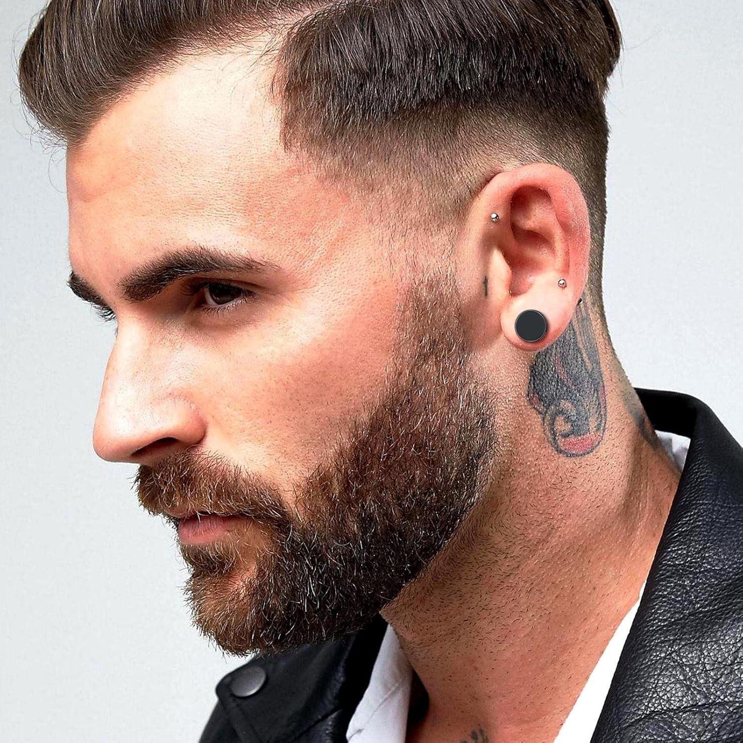 Pendientes de Plata Esterlina 925 con Ónix Negro Runa Vikinga