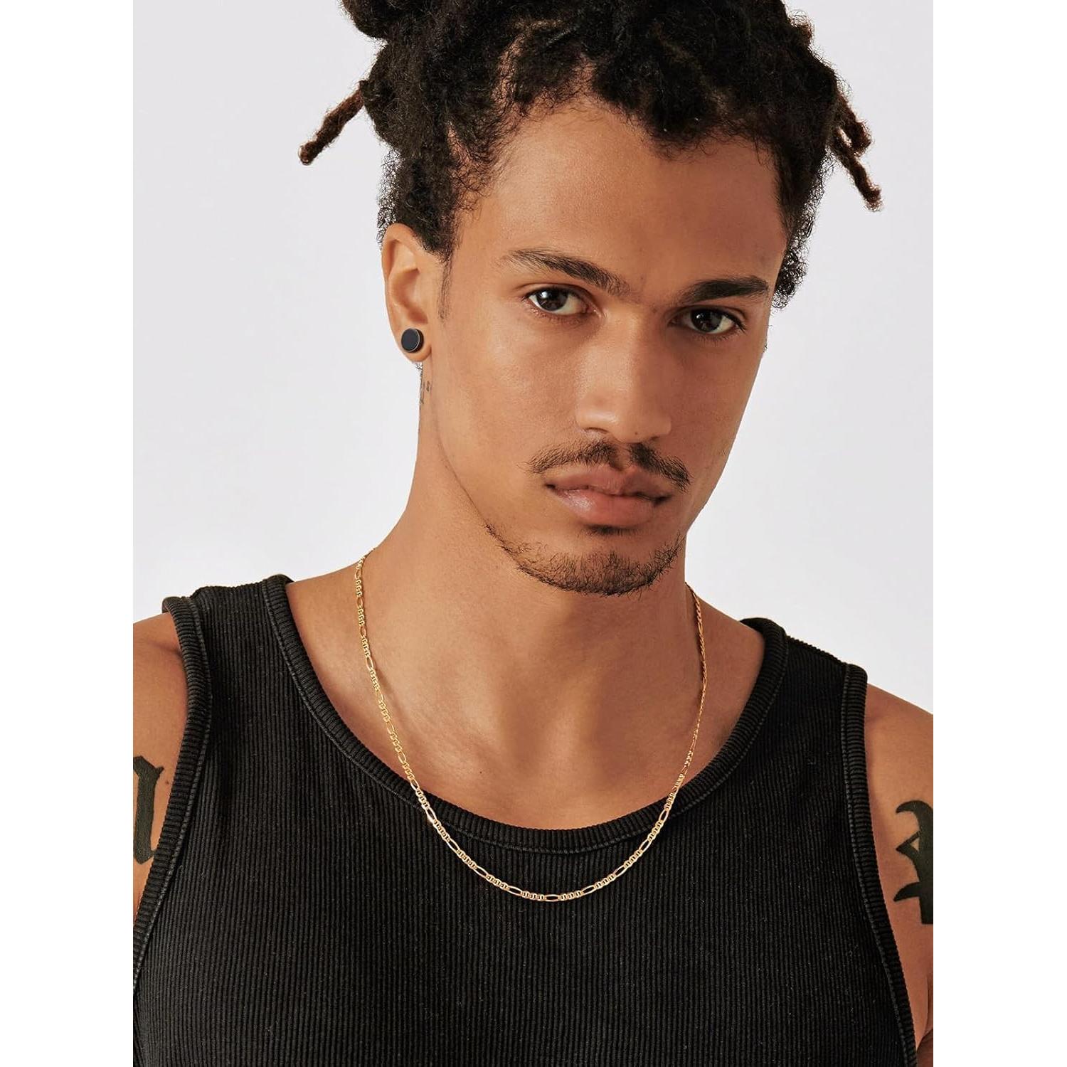 Pendientes de Stud U7 de Plata 925 con Ónix Negro y Runa Vikinga