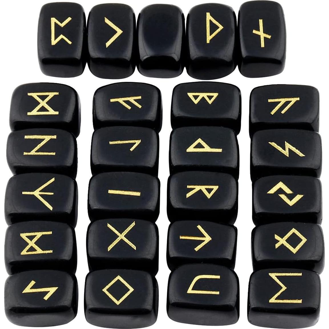 Conjunto de Piedras Rúnicas y Péndulo de Cristal Mookaitedecor