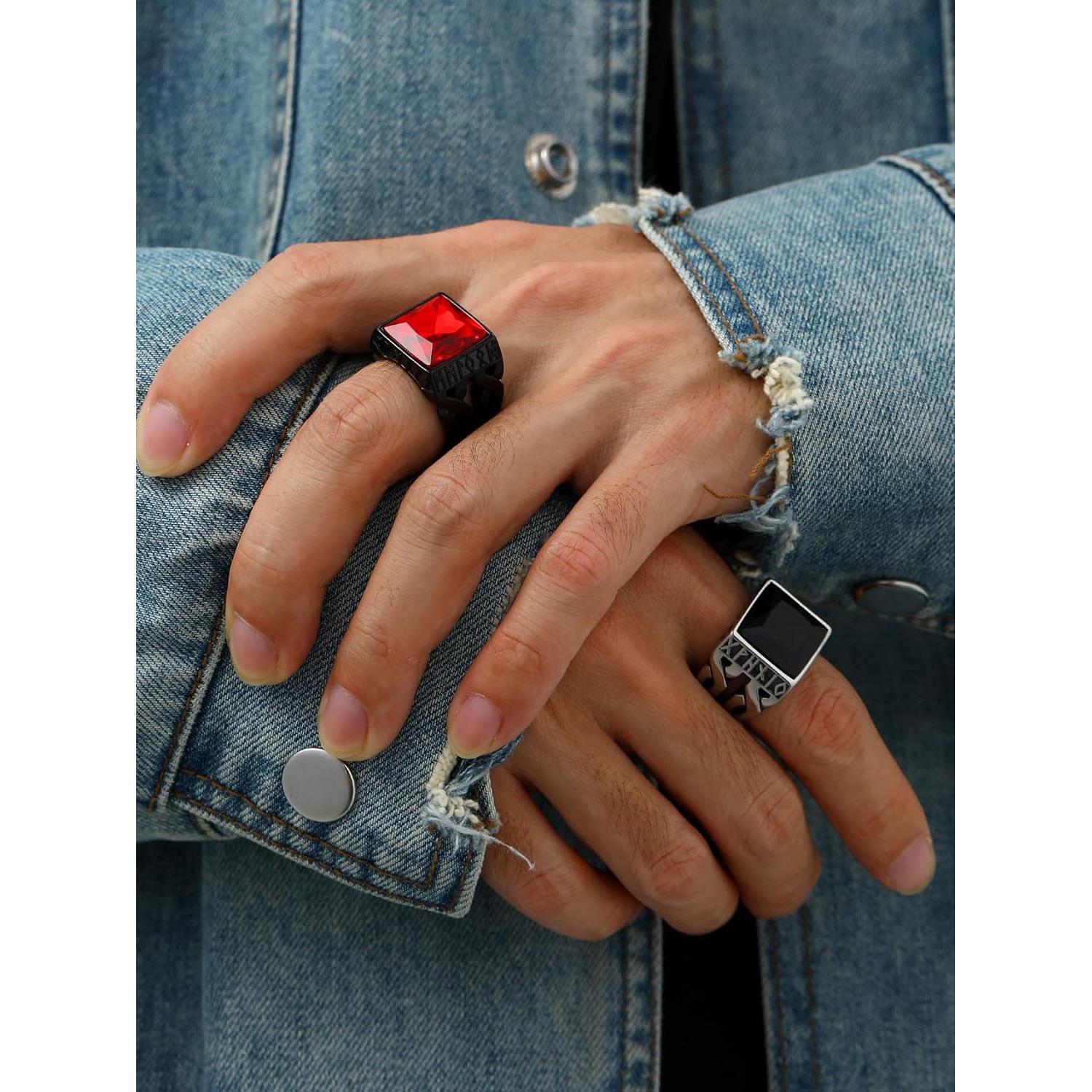 Anillo Signet Chunky Bestyle para Hombres Acero Inoxidable 10