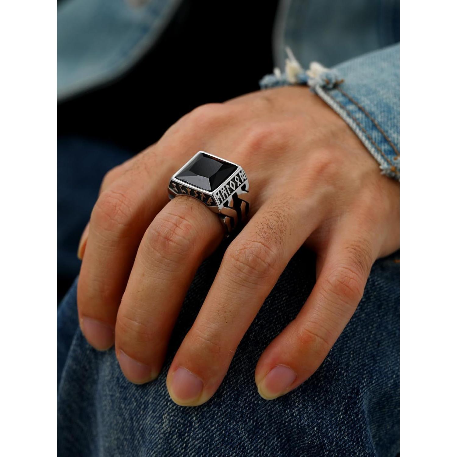 Anillo Signet Chunky Bestyle para Hombres Acero Inoxidable 10