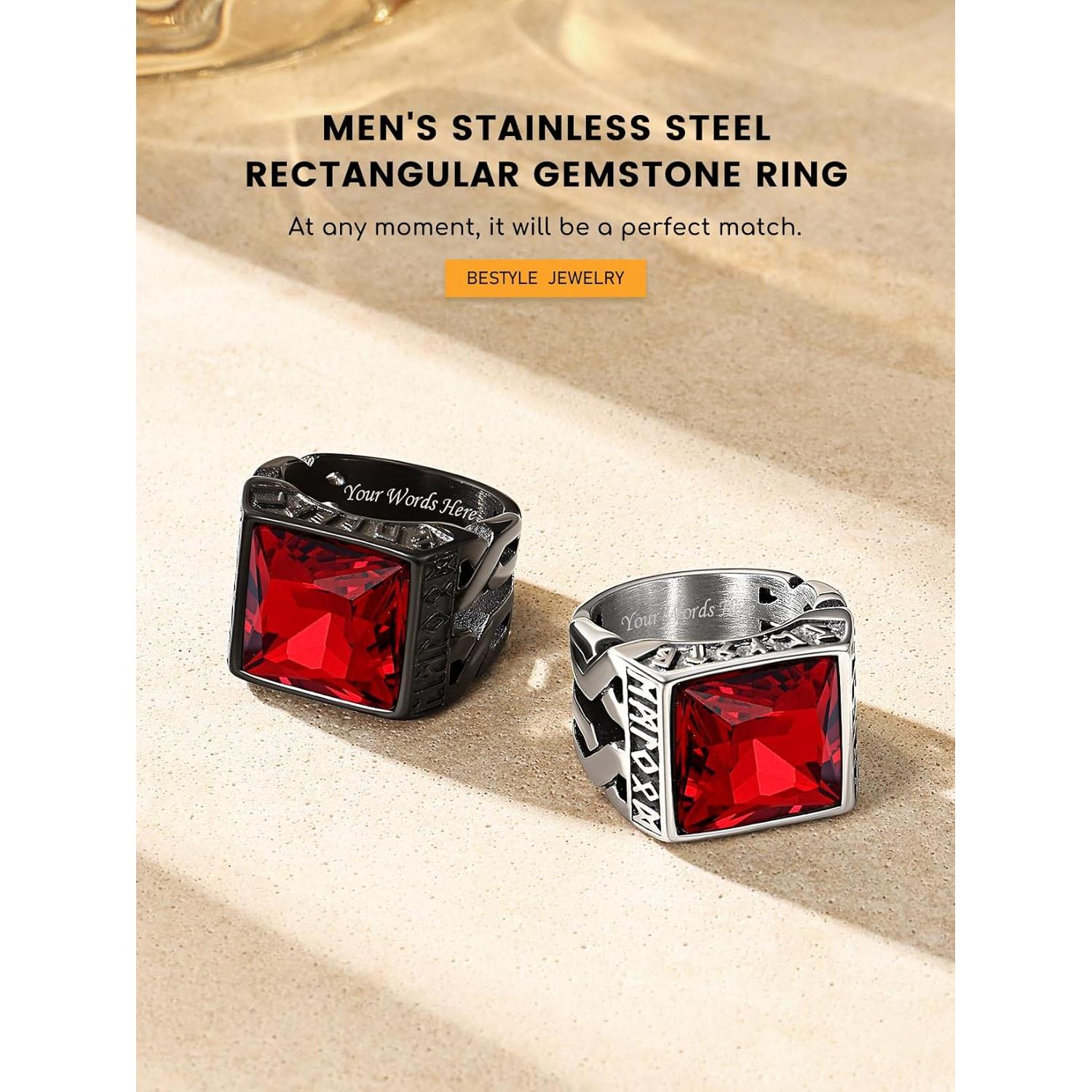 Anillo Signet Chunky Bestyle para Hombres Acero Inoxidable 10
