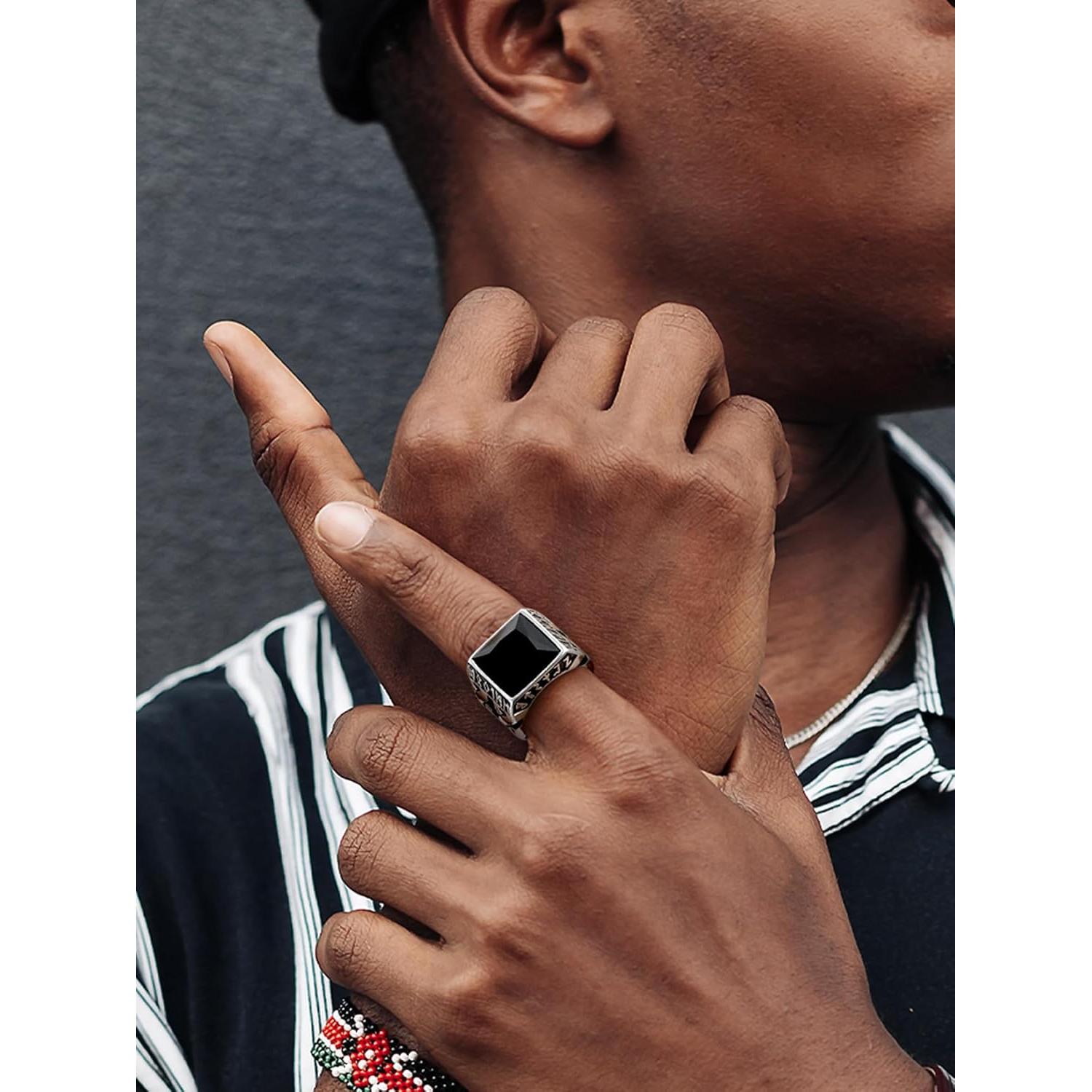 Anillo Signet Chunky Bestyle para Hombres Acero Inoxidable 10