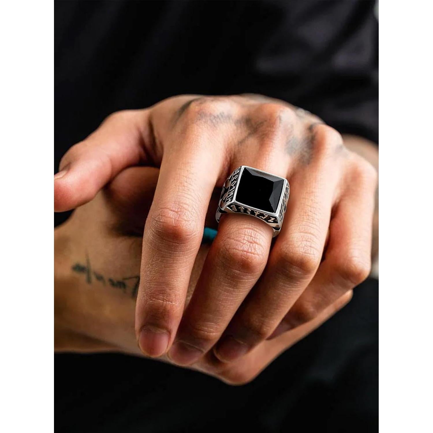 Anillo Signet Chunky Bestyle para Hombres Acero Inoxidable 10