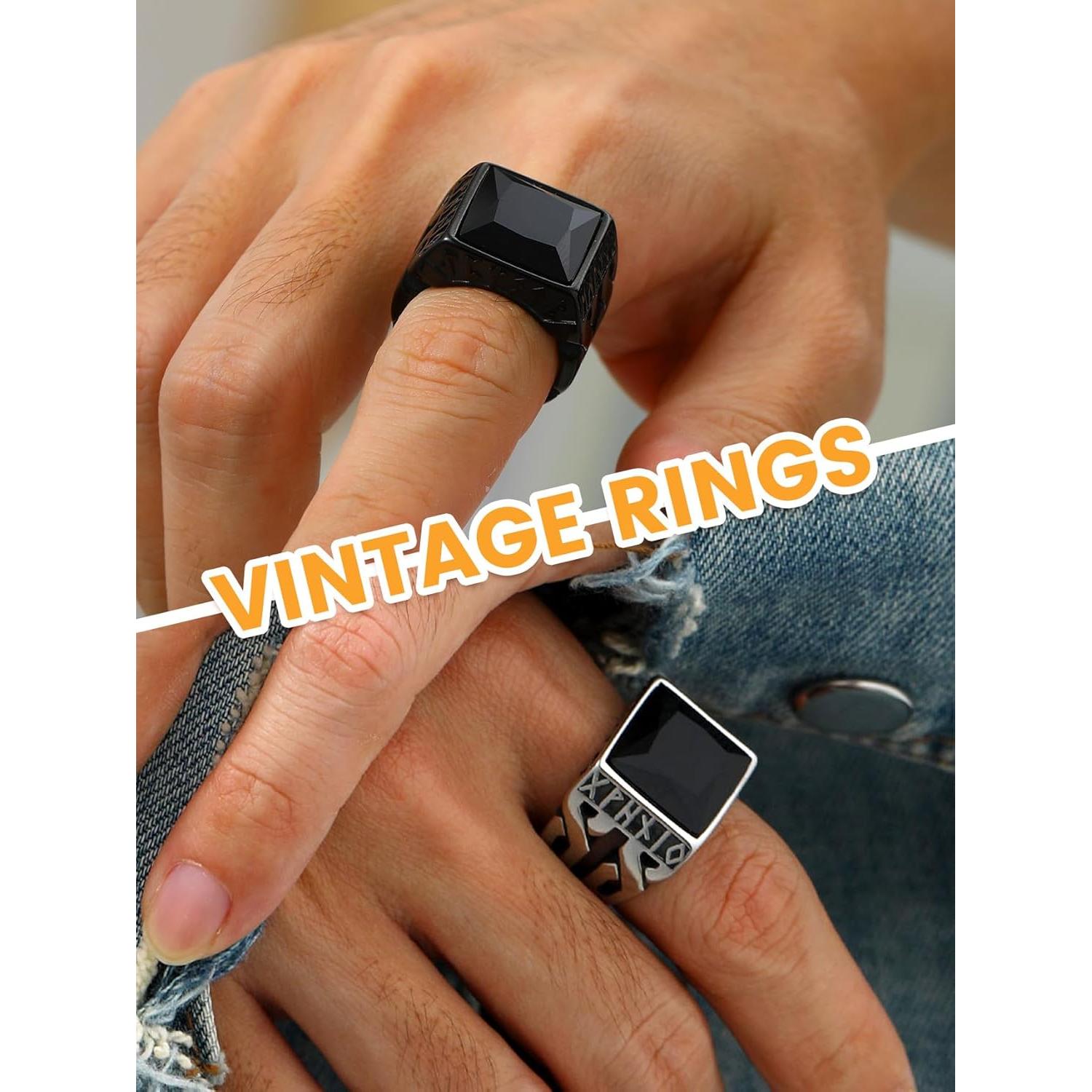 Anillo Signet Chunky Bestyle para Hombres Acero Inoxidable 10